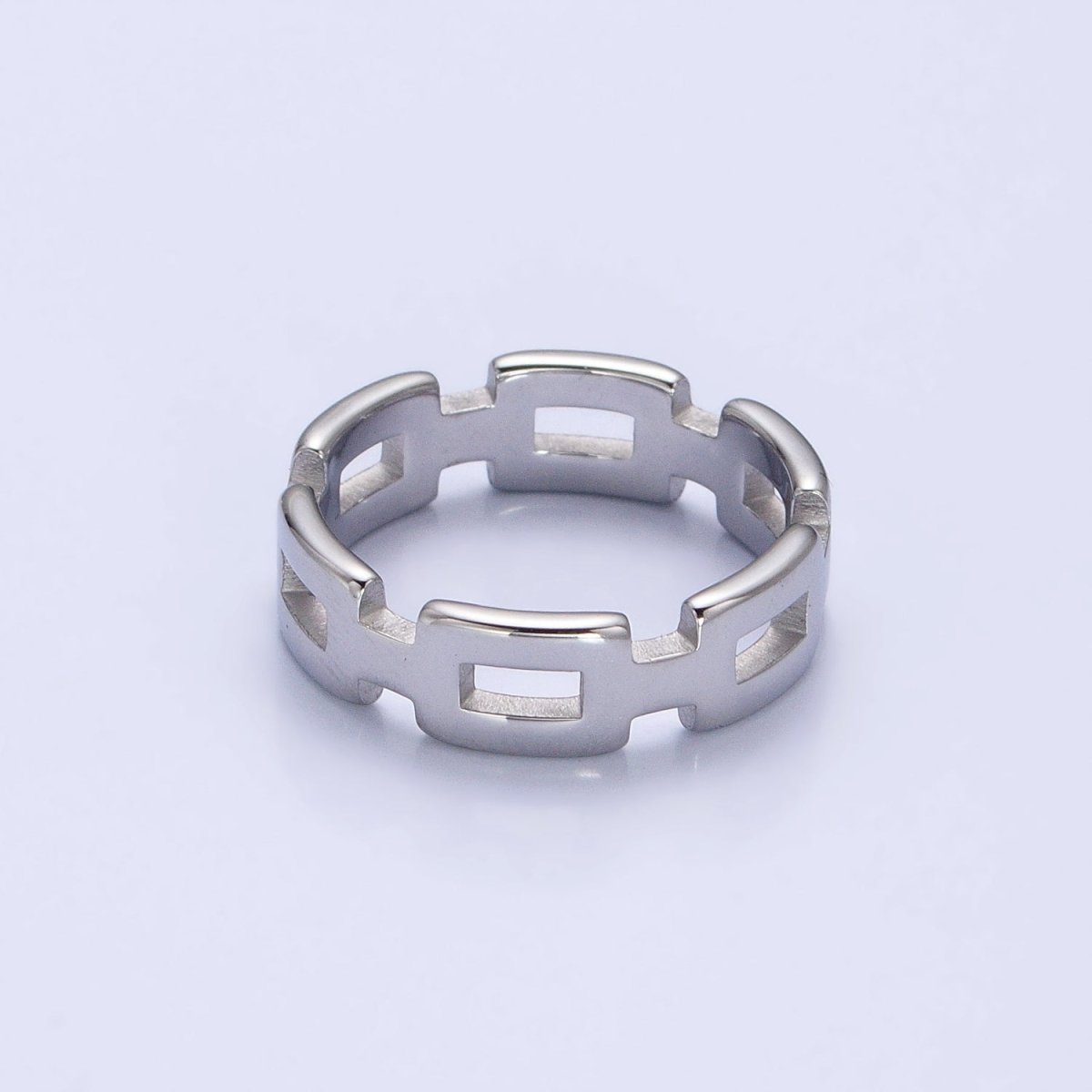 Stainless Steel Boxy Cable Chain Link Ring in Gold & Silver | O-1657~O-1664