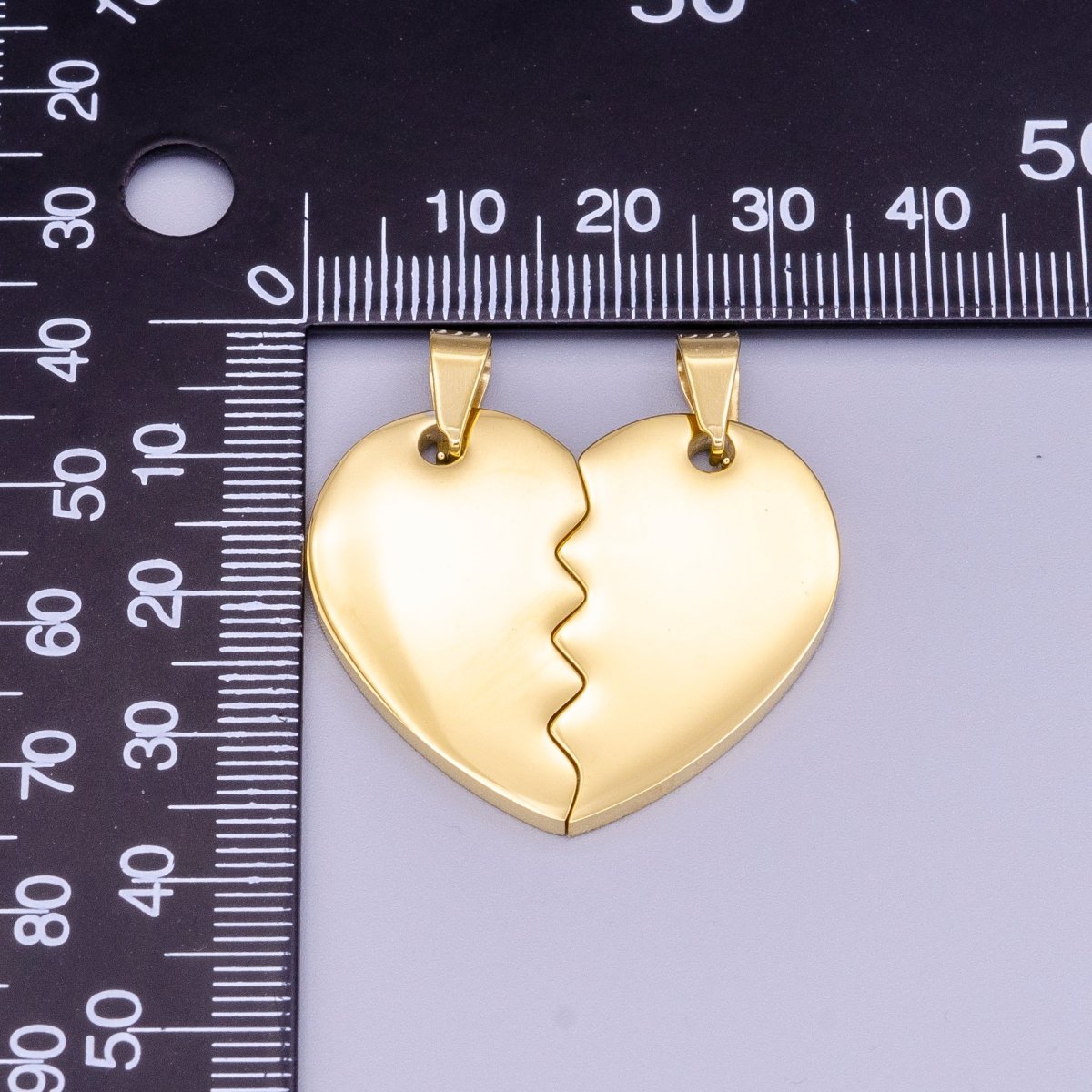 Stainless Steel Breakable Heart Couple's Valentine Minimalist Pendant Set | P-1170 - DLUXCA