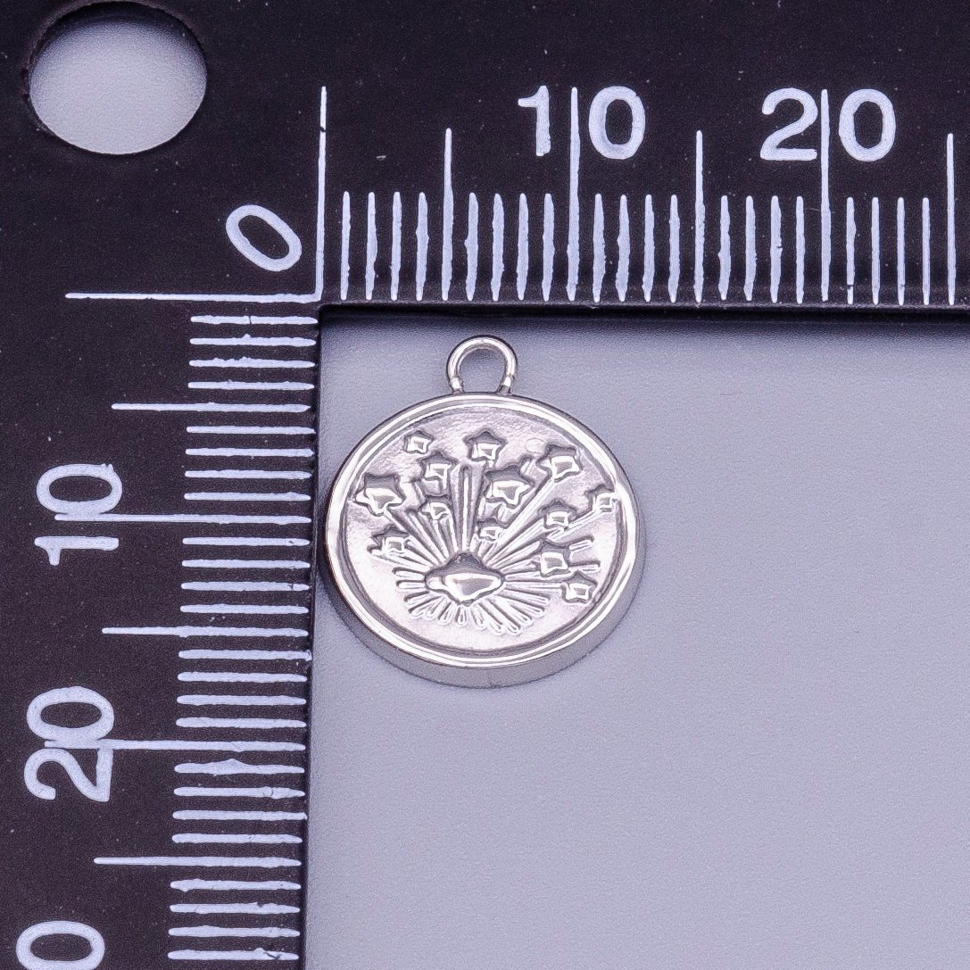 Stainless Steel Celestial Galaxy Space Stamped 13mm Round Charm in Silver & Gold | P-912