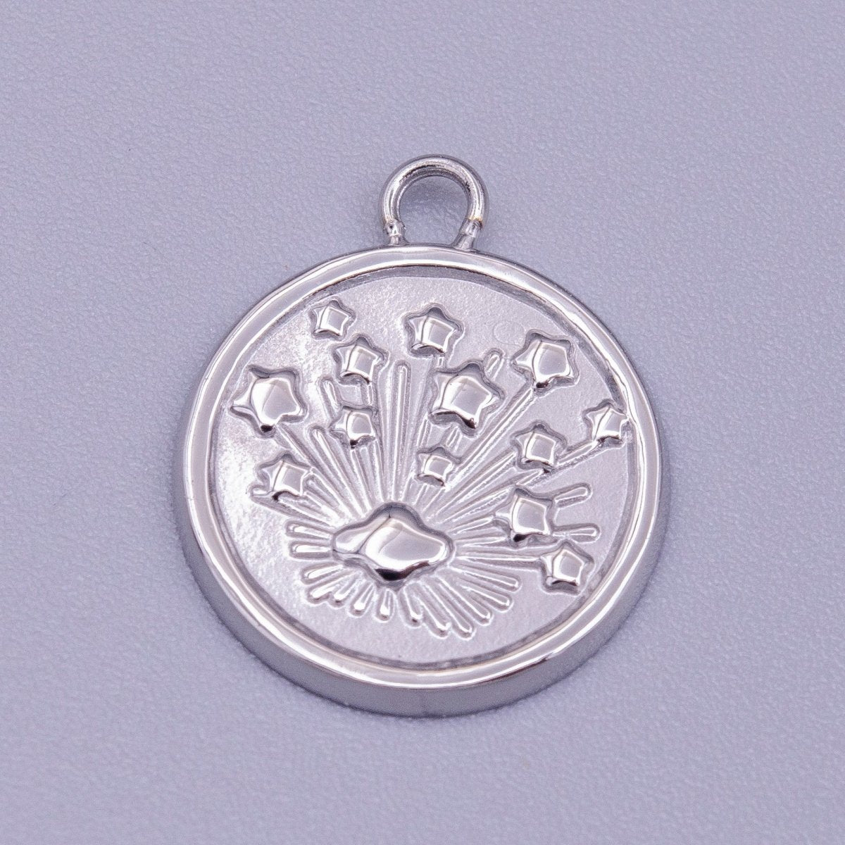 Stainless Steel Celestial Galaxy Space Stamped 13mm Round Charm in Silver & Gold | P-912