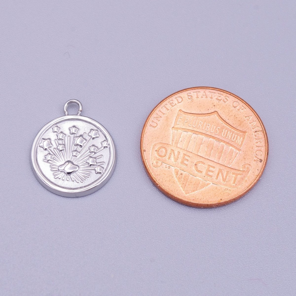 Stainless Steel Celestial Galaxy Space Stamped 13mm Round Charm in Silver & Gold | P-912