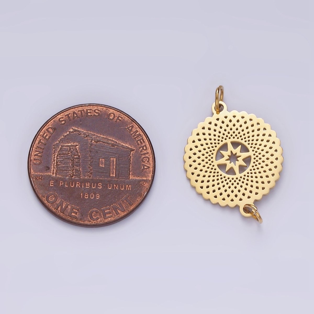 Stainless Steel Celestial North Star Artisan Open Round Connector | P1353 - DLUXCA