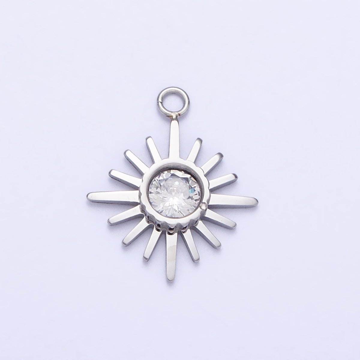 Stainless Steel Celestial North Star Clear CZ Add-On Charm in Gold & Silver | P-892