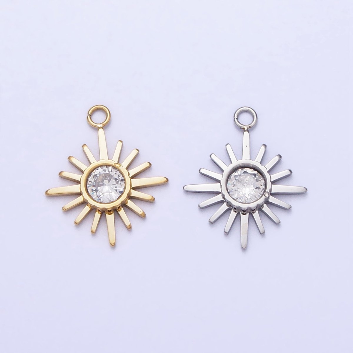 Stainless Steel Celestial North Star Clear CZ Add-On Charm in Gold & Silver | P-892