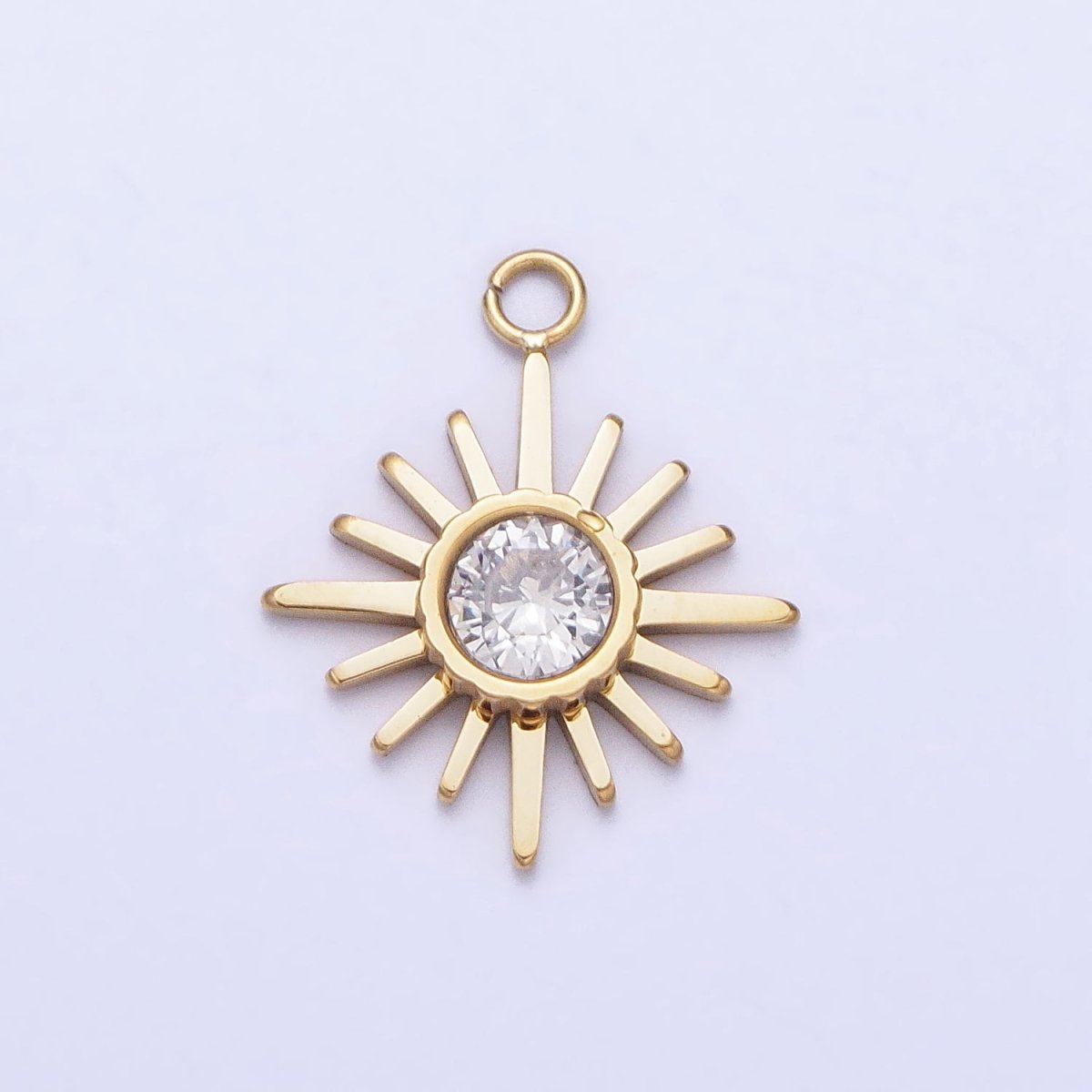 Stainless Steel Celestial North Star Clear CZ Add-On Charm in Gold & Silver | P-892