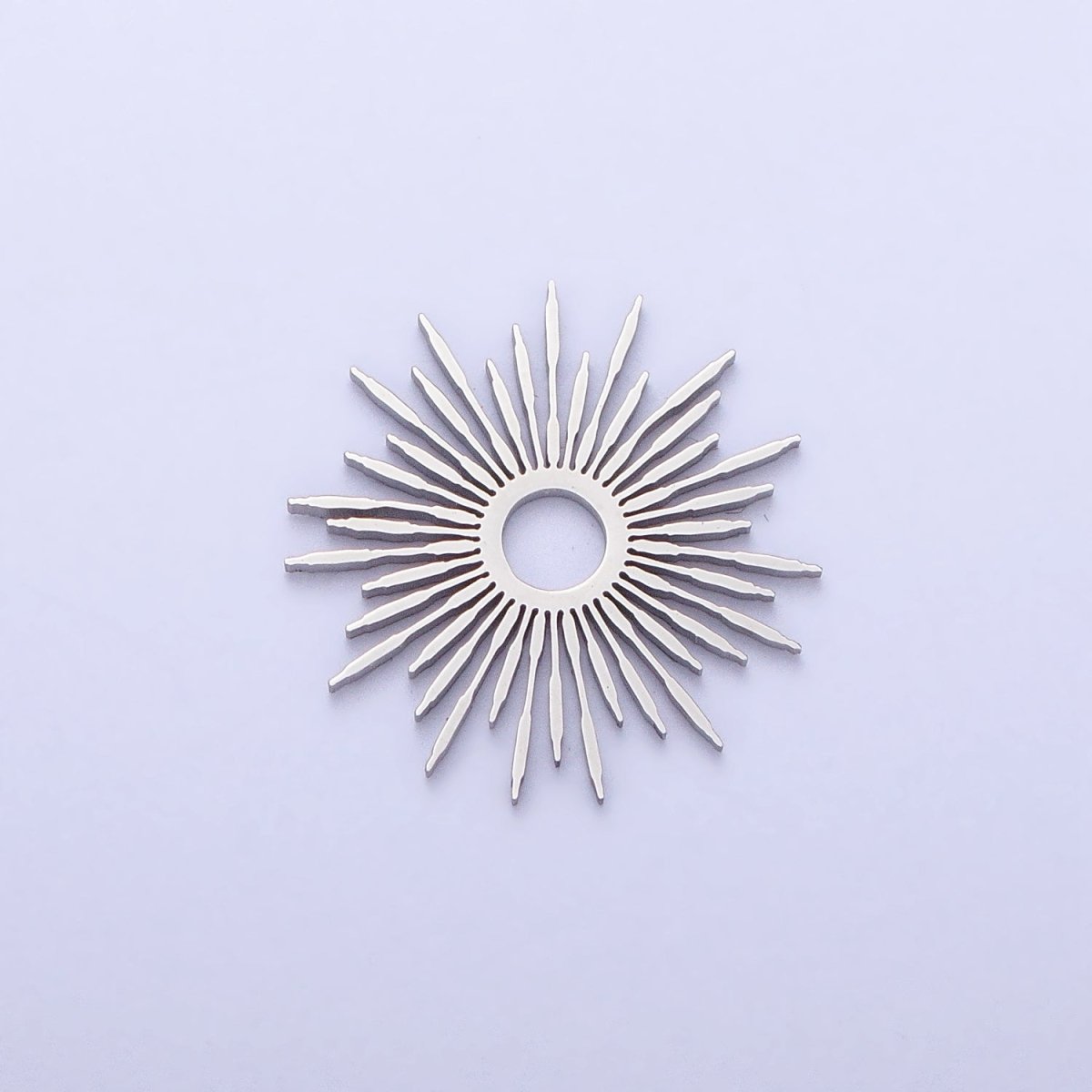 Stainless Steel Celestial Shining Sun Star Ray Beam Charm in Gold & Silver | P-896