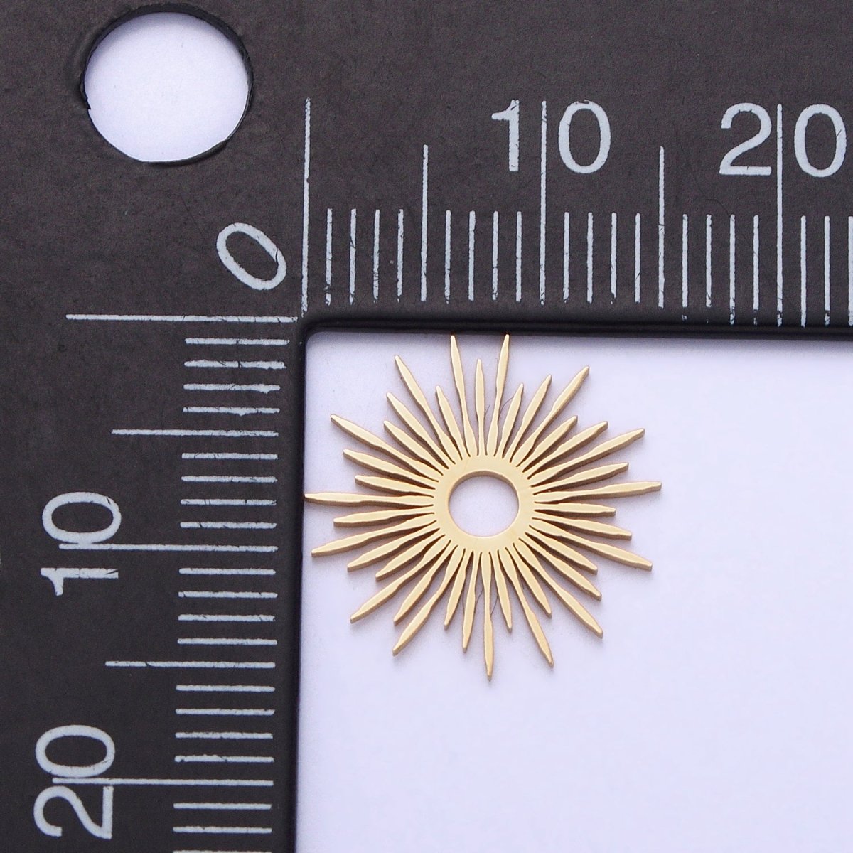 Stainless Steel Celestial Shining Sun Star Ray Beam Charm in Gold & Silver | P-896