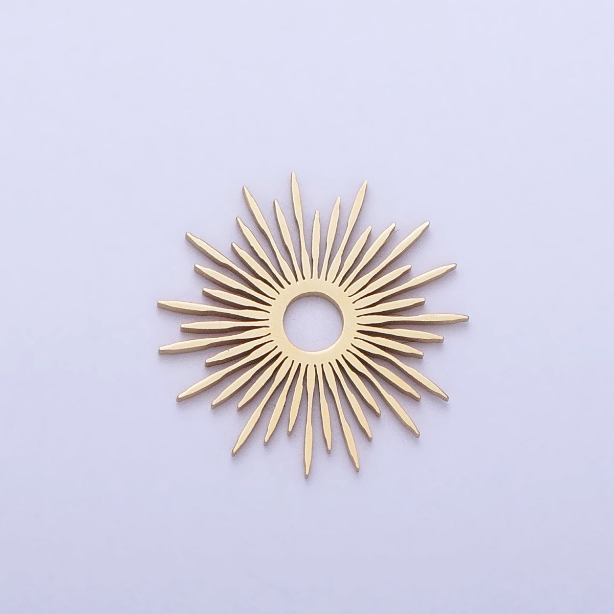 Stainless Steel Celestial Shining Sun Star Ray Beam Charm in Gold & Silver | P-896