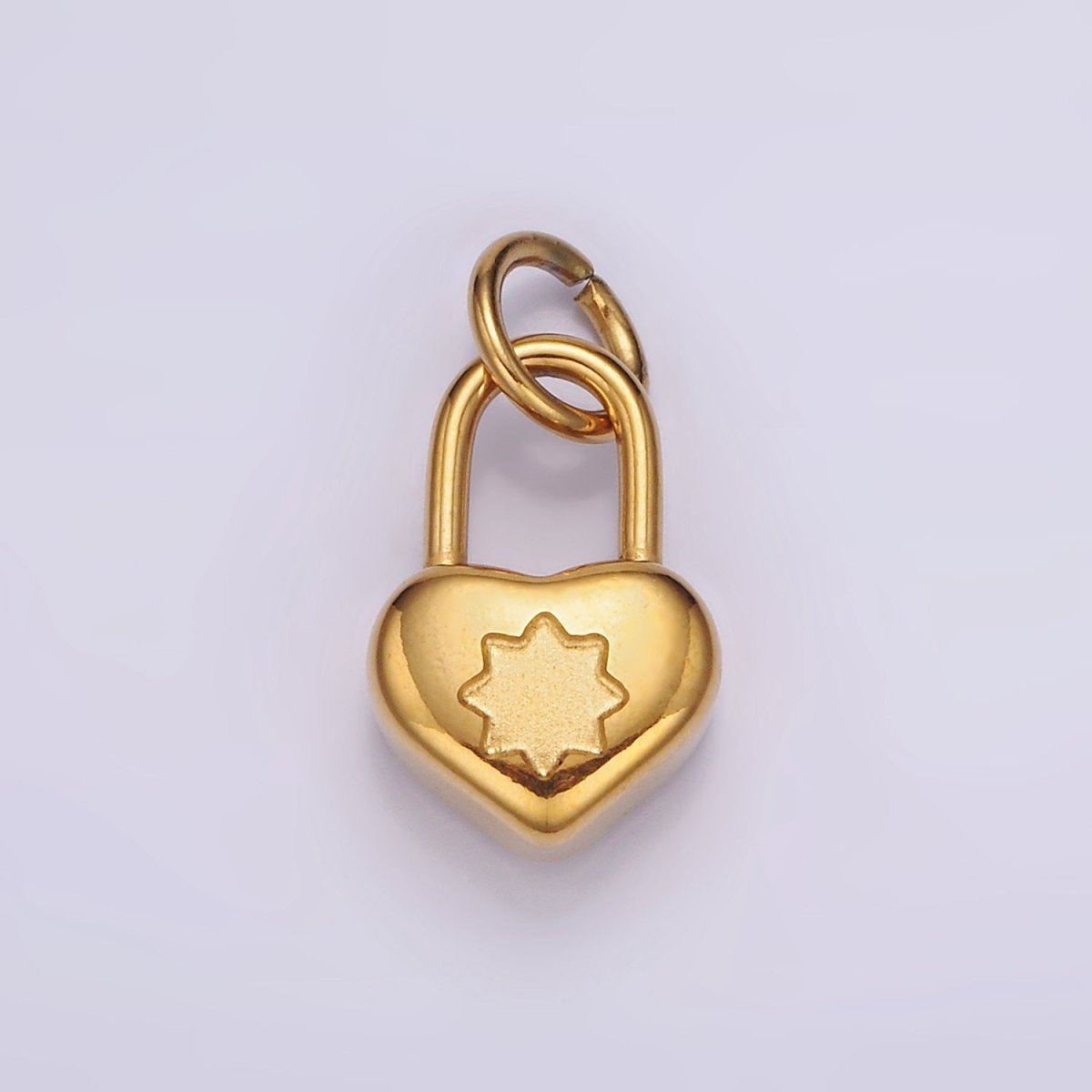 Stainless Steel Celestial Star Heart Locket Minimalist Charm | P-666