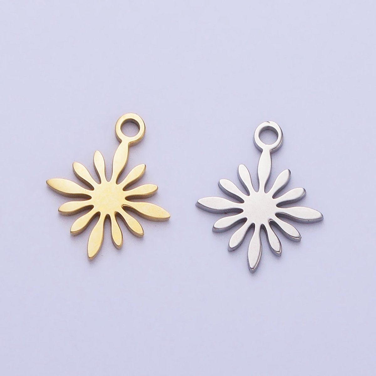 Stainless Steel Celestial Star Sun Flower Add-On Charm in Gold & Silver | P-905