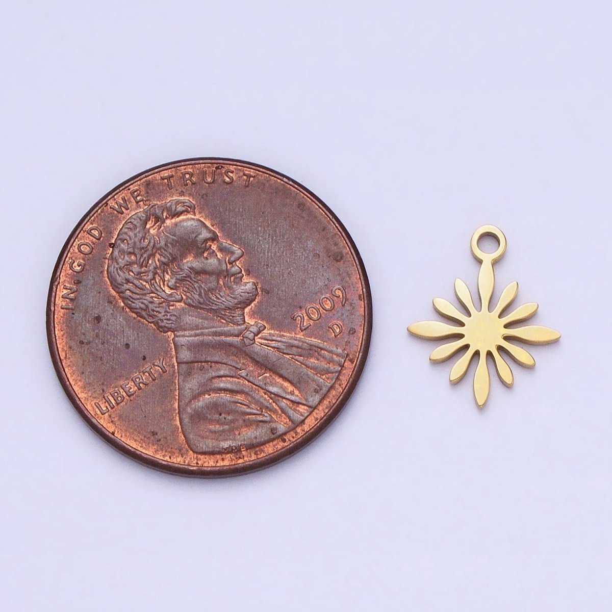 Stainless Steel Celestial Star Sun Flower Add-On Charm in Gold & Silver | P-905