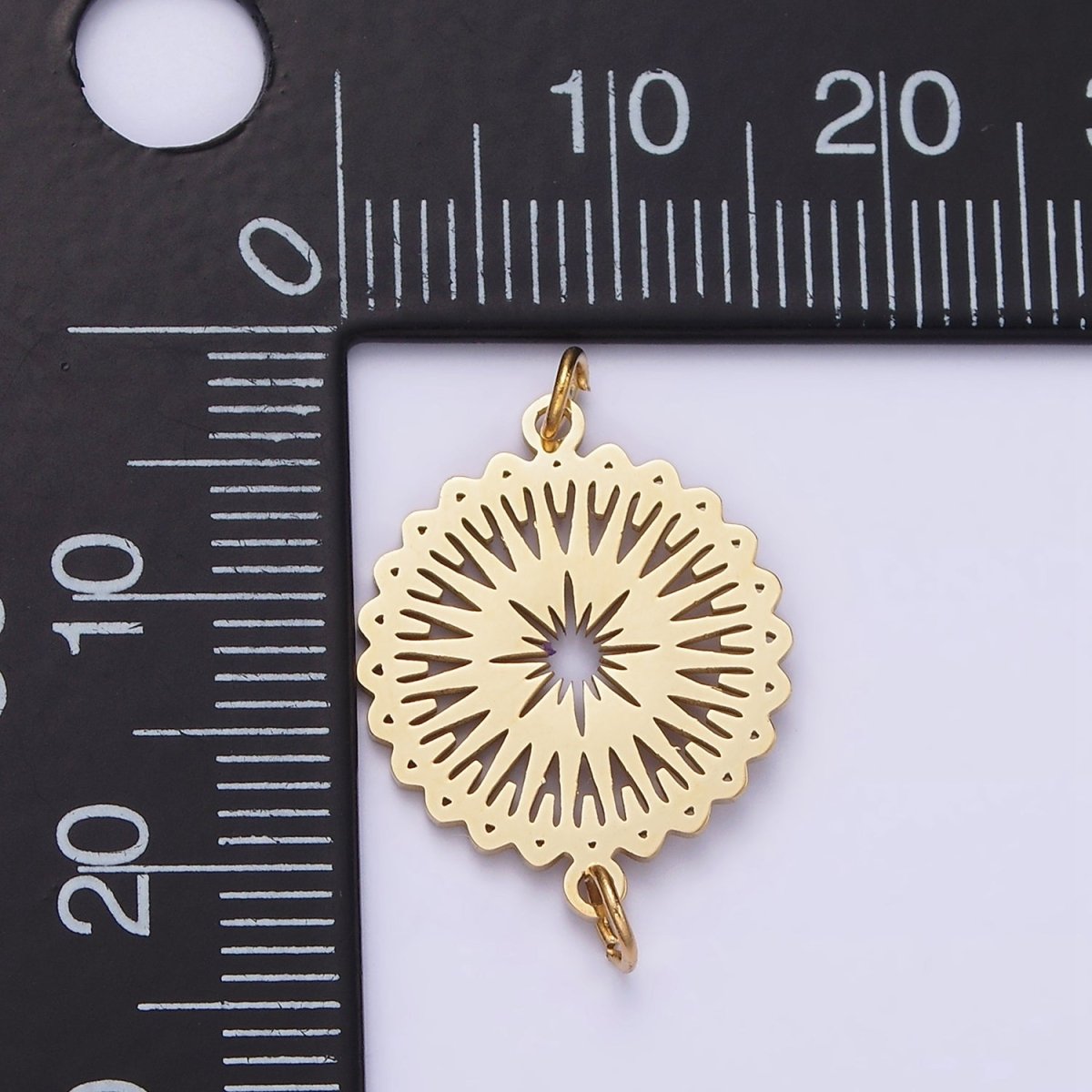 Stainless Steel Celestial Sunburst Star Artisan Minimalist Open Wavy Connector | P1354 - DLUXCA