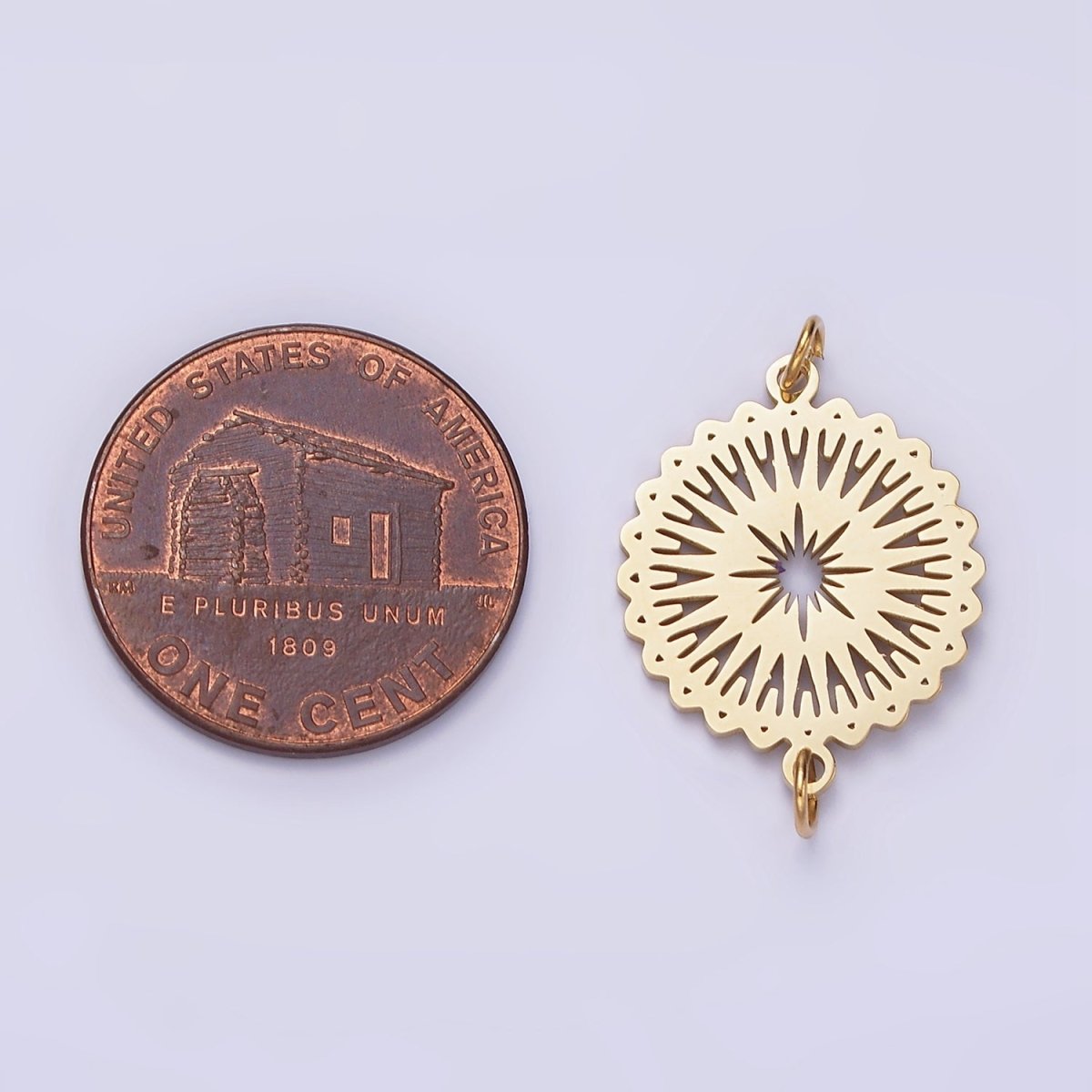 Stainless Steel Celestial Sunburst Star Artisan Minimalist Open Wavy Connector | P1354 - DLUXCA