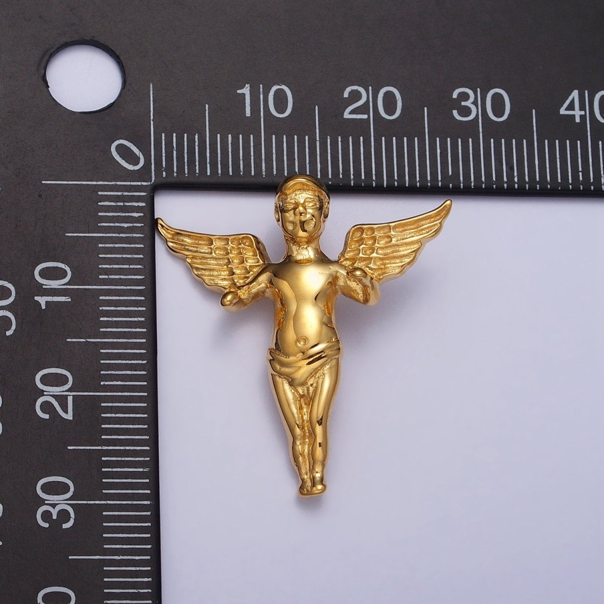 Stainless Steel Cherub Baby Angel Pendant in Gold & Silver | P-1084