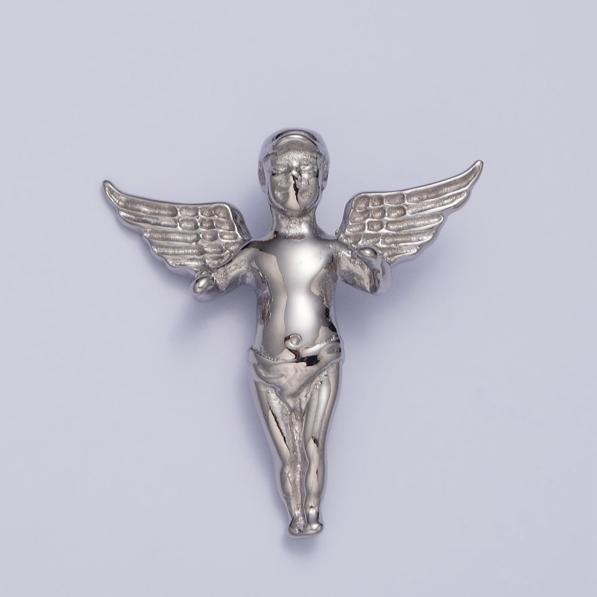 Stainless Steel Cherub Baby Angel Pendant in Gold & Silver | P-1084