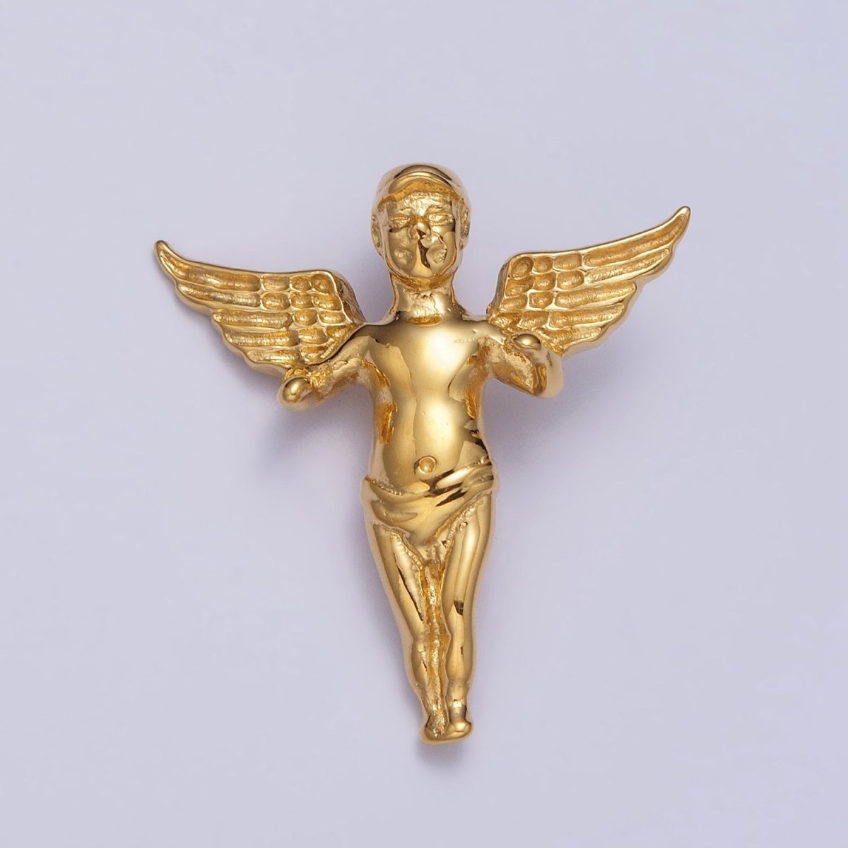 Stainless Steel Cherub Baby Angel Pendant in Gold & Silver | P-1084