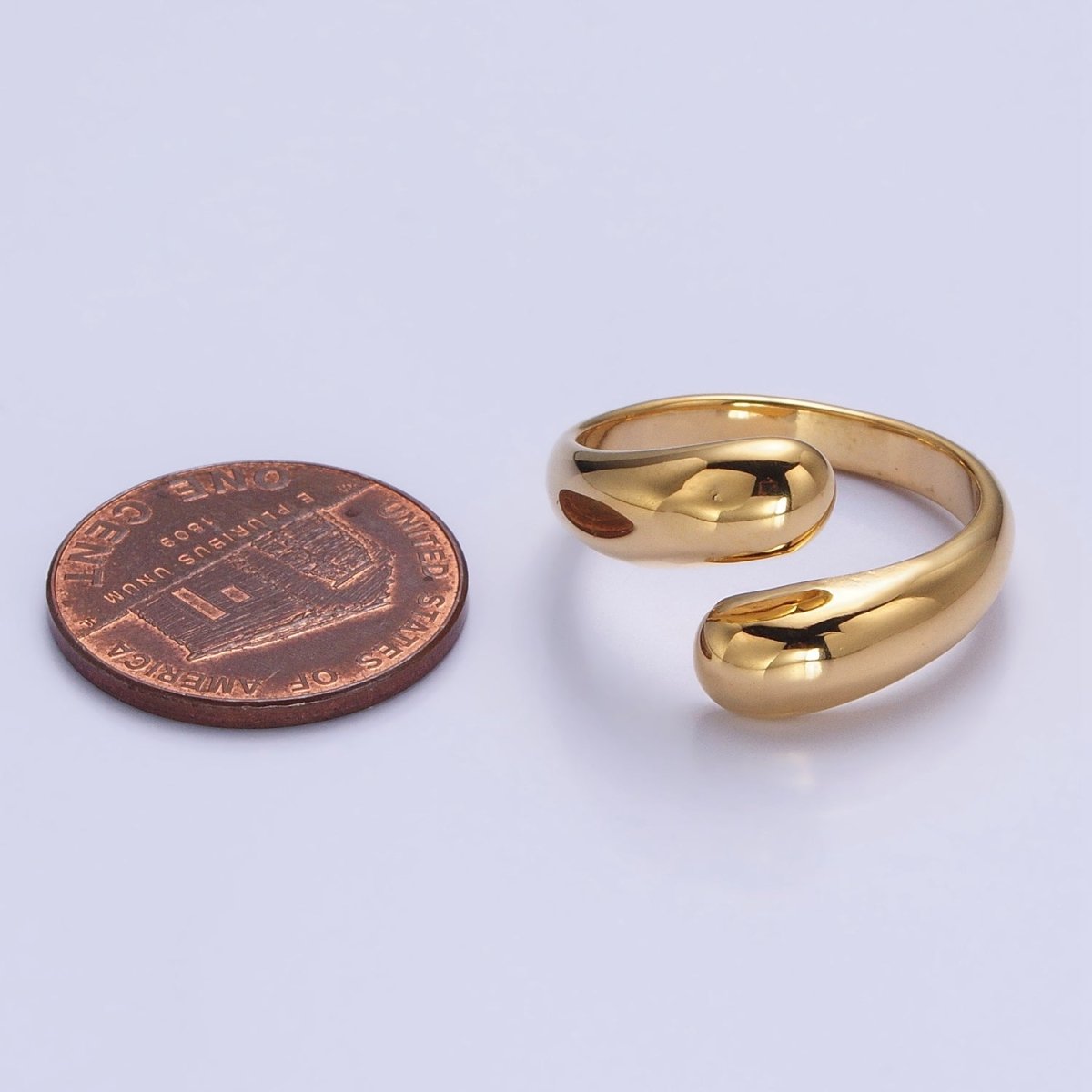 Stainless Steel Chubby Geometric Claw Open Band Ring in Gold & Silver | O-1729~O-1732