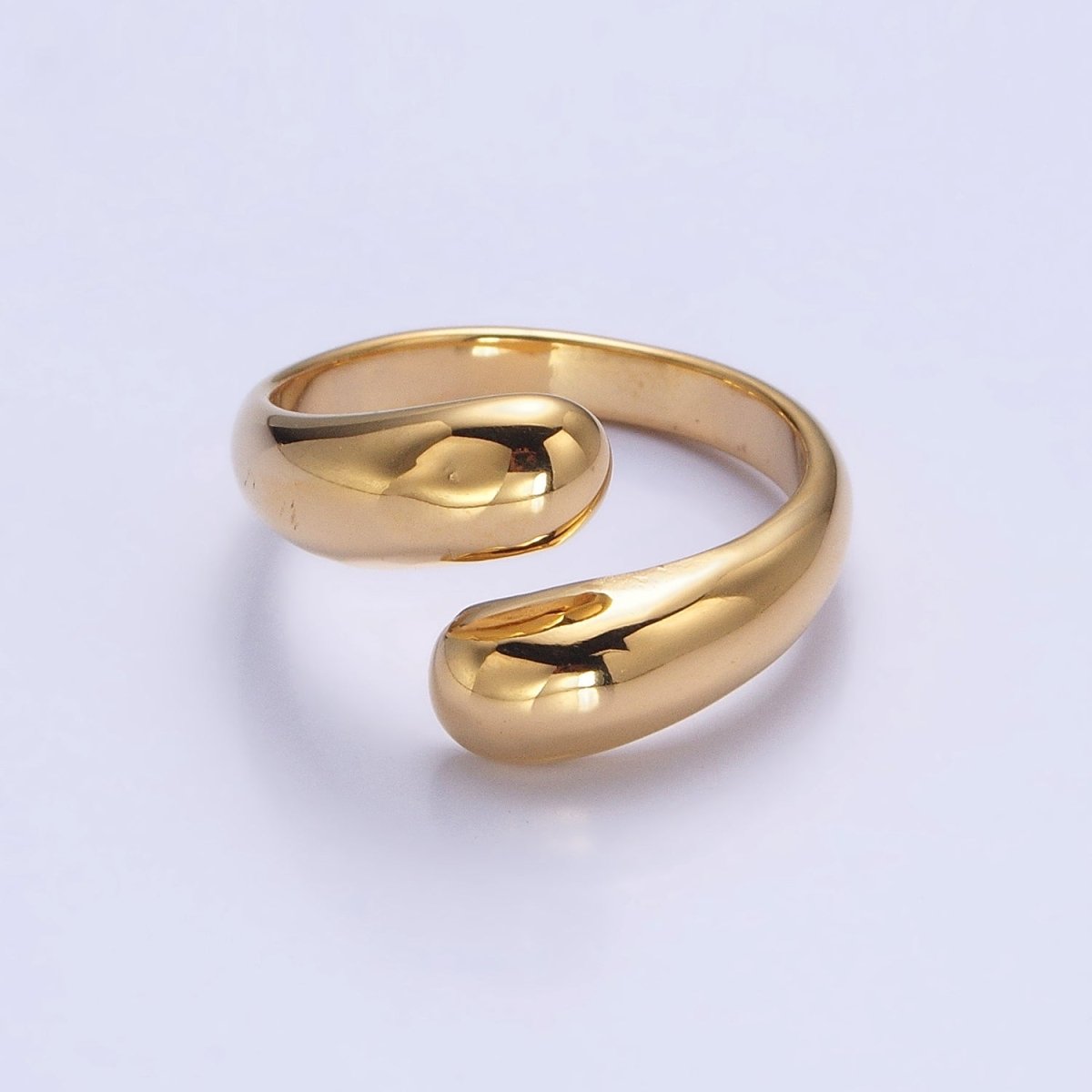 Stainless Steel Chubby Geometric Claw Open Band Ring in Gold & Silver | O-1729~O-1732