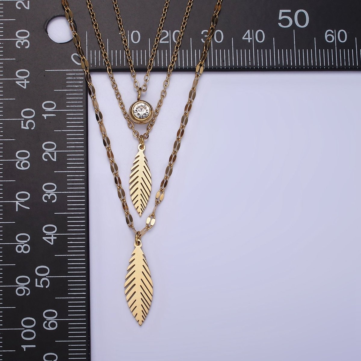 Stainless Steel Clear CZ Flower Cable Unique Double Layer Double Layer Stack Necklace | WA-2071 Clearance Pricing - DLUXCA