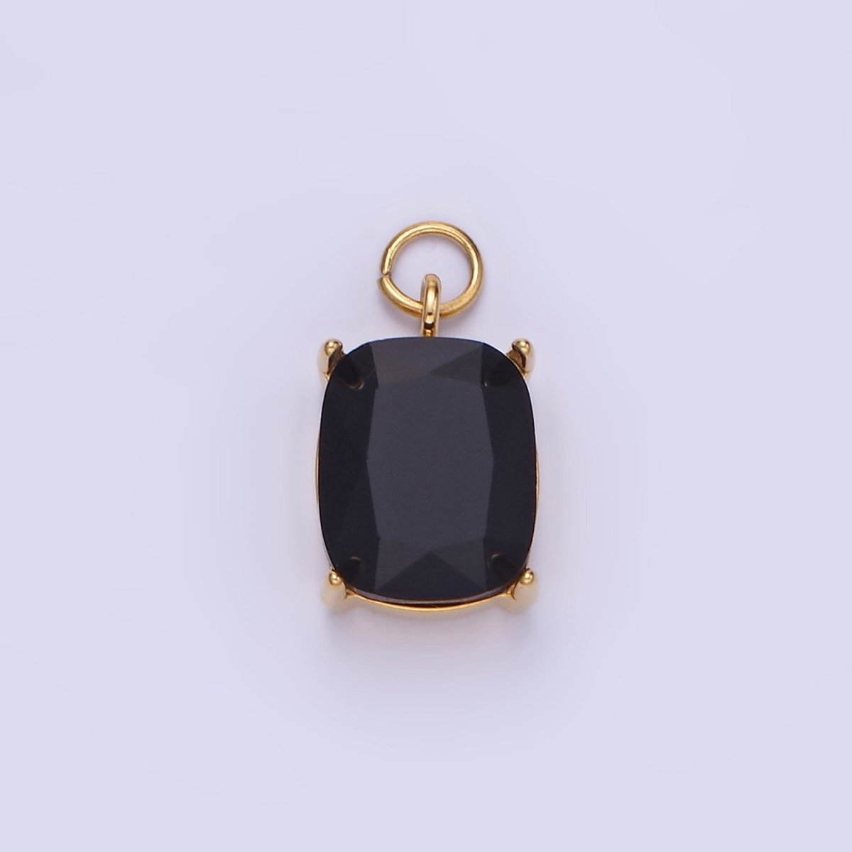 Stainless Steel Clear, Purple, Red, Black, Green Multifaceted CZ Charm | P982 P986