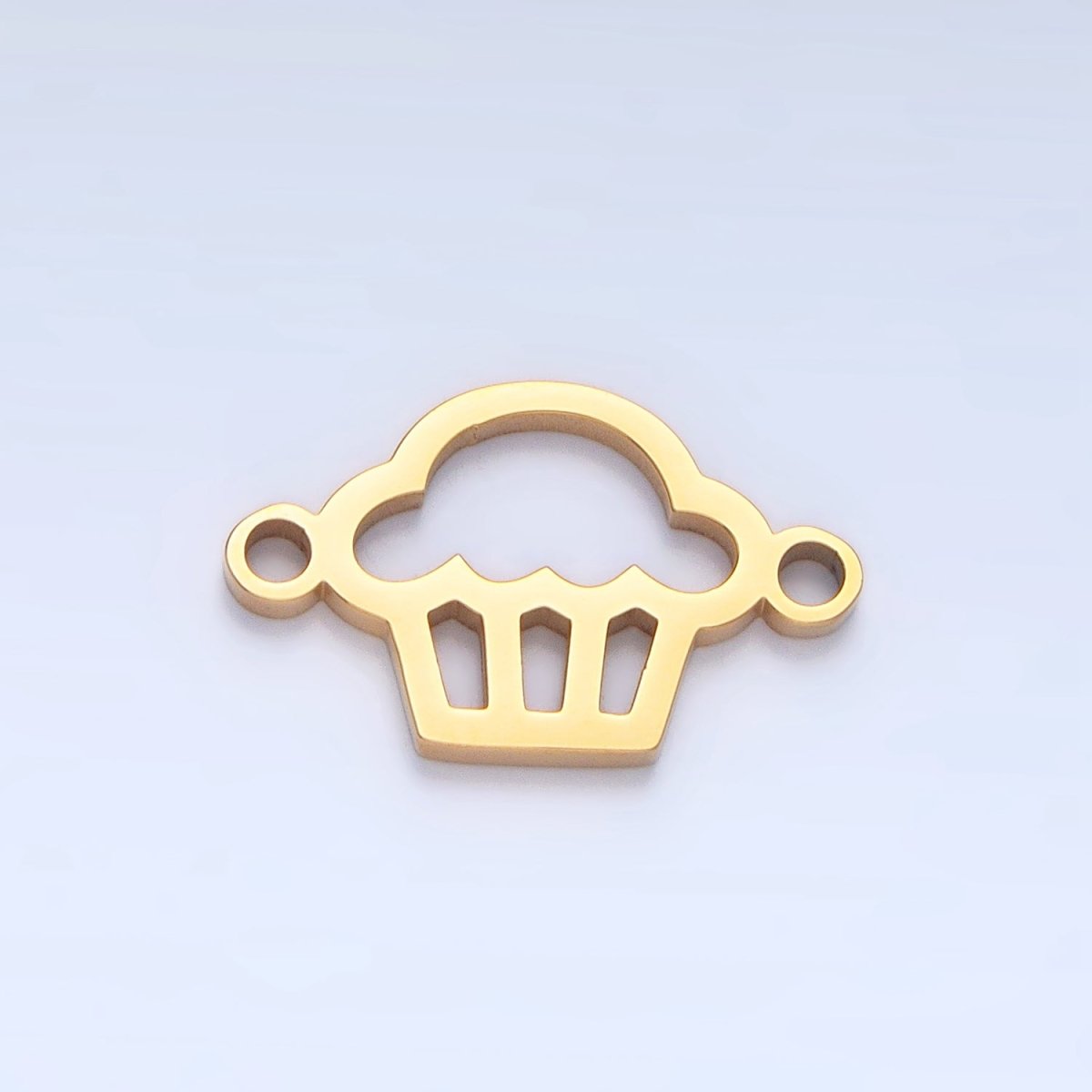 Stainless Steel Cupcake Muffin Desert Open Connector in Gold & Silver | F276