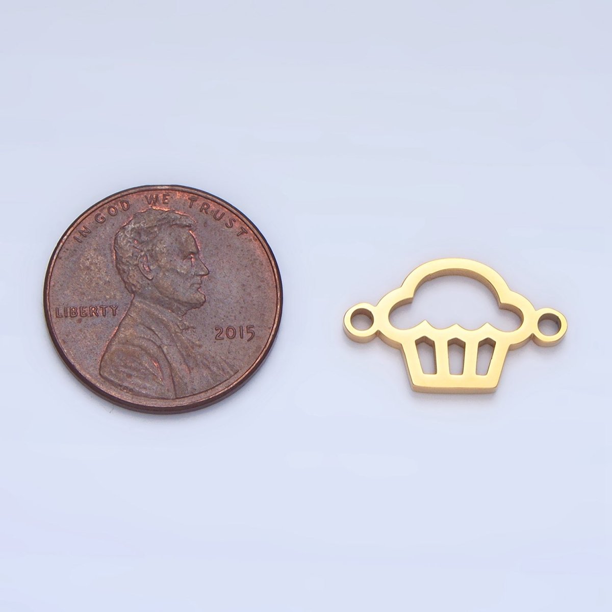 Stainless Steel Cupcake Muffin Desert Open Connector in Gold & Silver | F276
