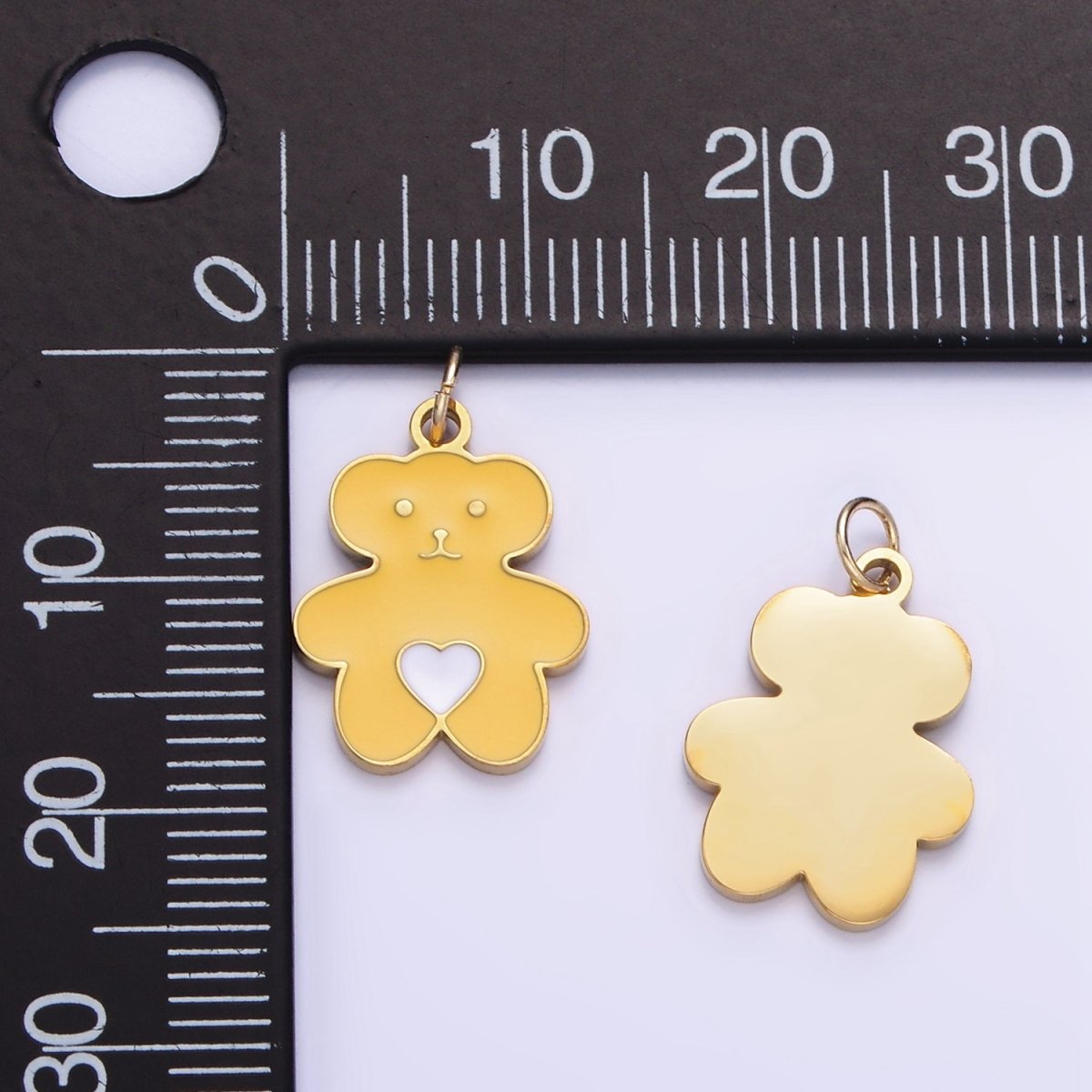 Stainless Steel Cute Yellow Bear Enamel Teddy Bear Pendant | P999 - DLUXCA