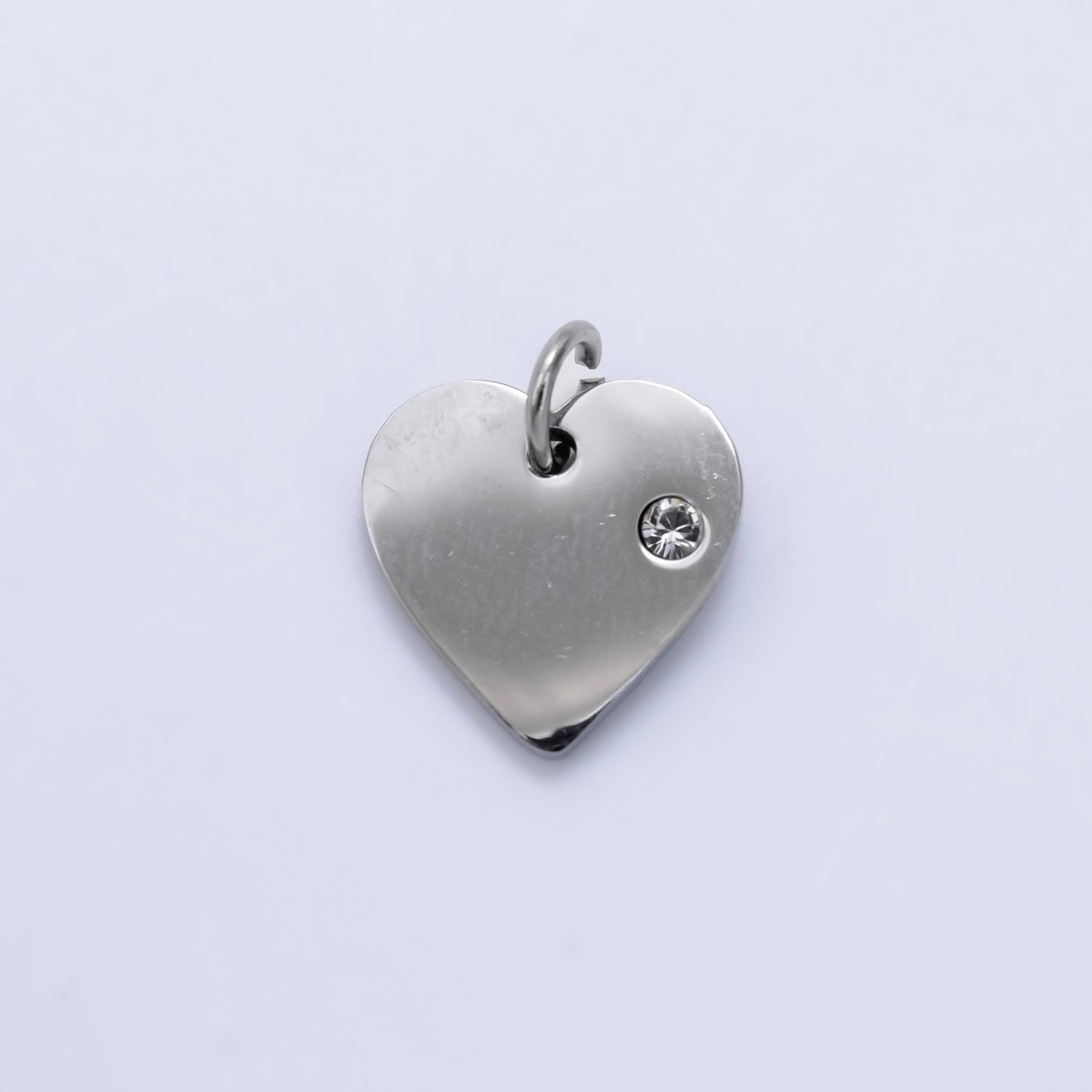 Stainless Steel CZ Minimalist Heart Charm in Gold & Silver | P1279