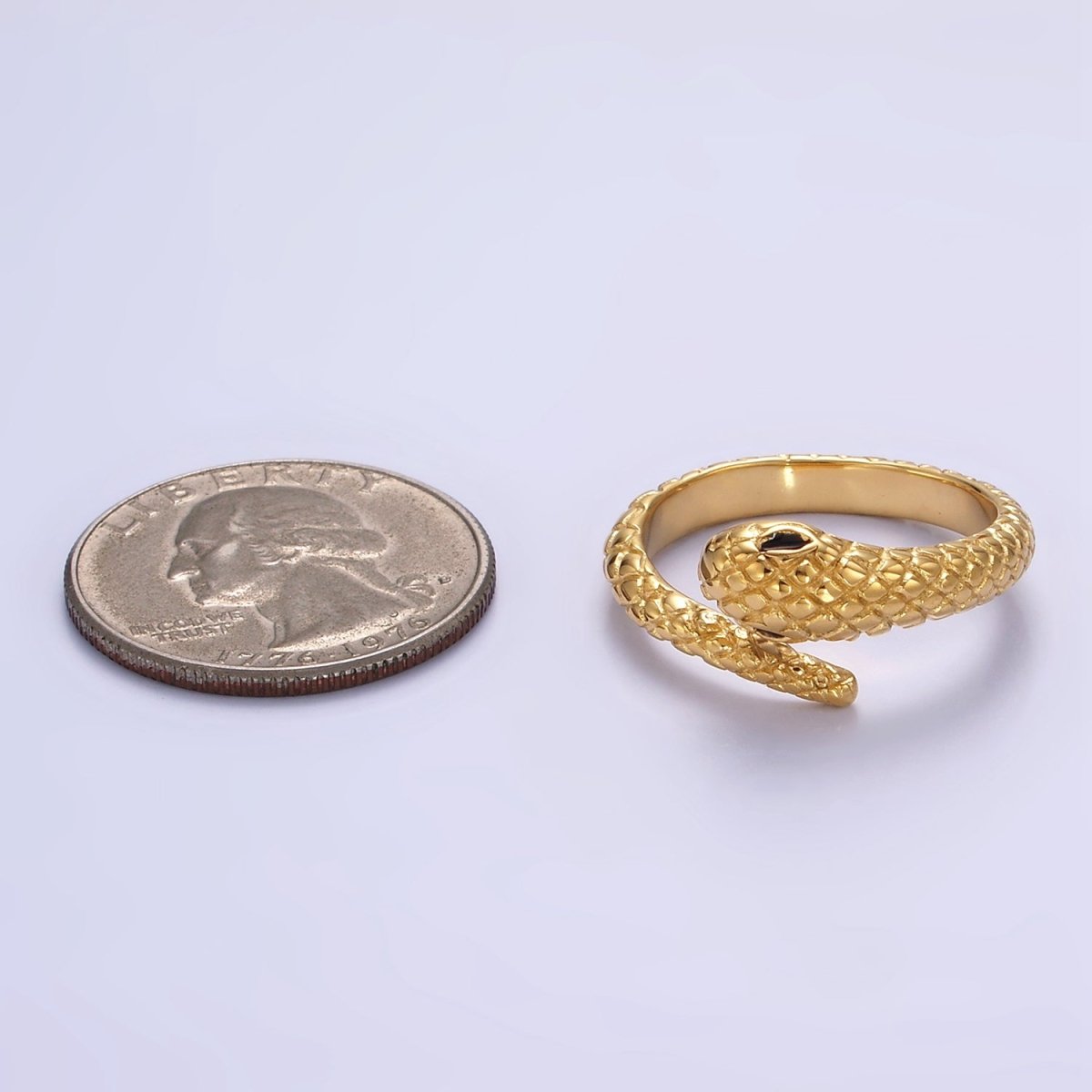 Stainless Steel CZ Scaled Snake Wrap Ring | R405 R406