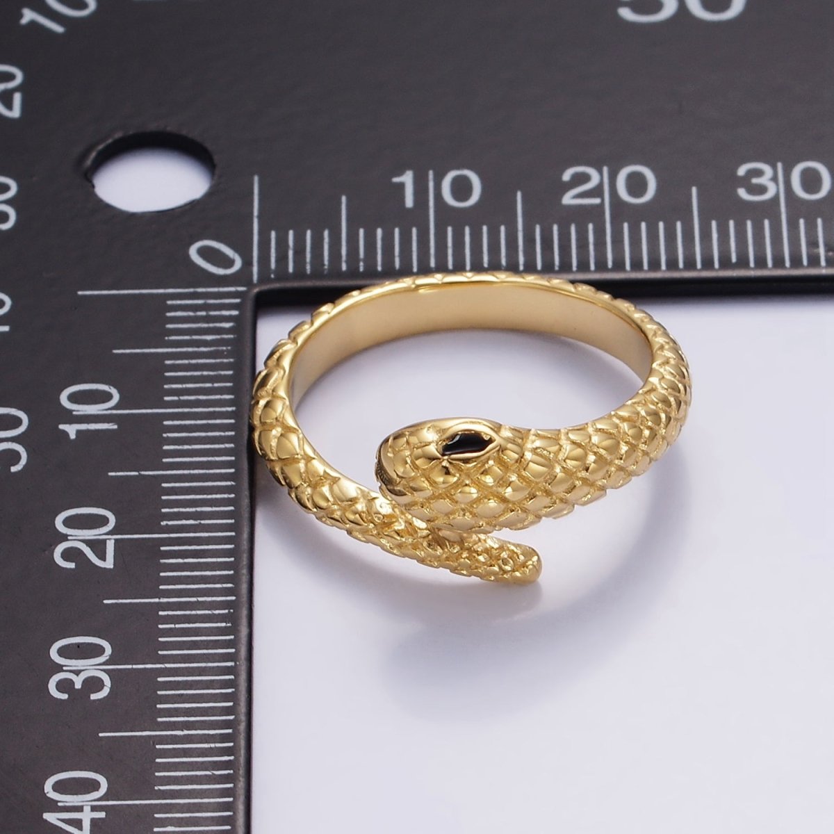 Stainless Steel CZ Scaled Snake Wrap Ring | R405 R406