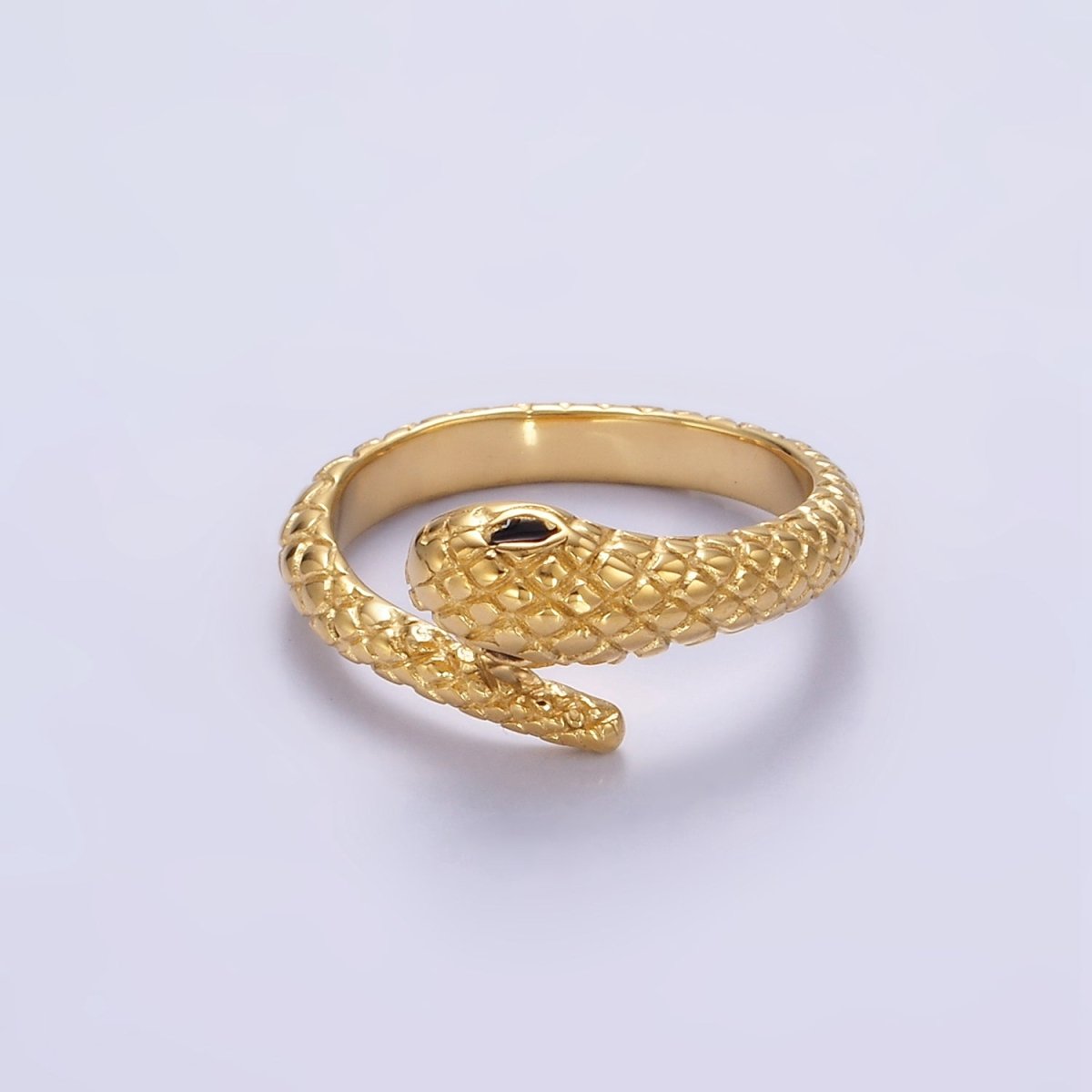 Stainless Steel CZ Scaled Snake Wrap Ring | R405 R406