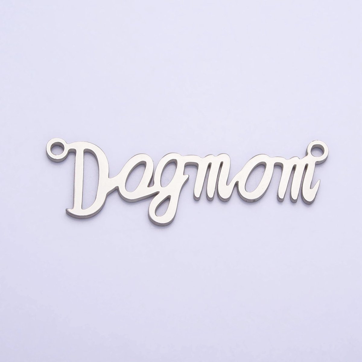 Stainless Steel "Dog mom" Handwritten Script  Link Connector in Silver & Gold | Y-829