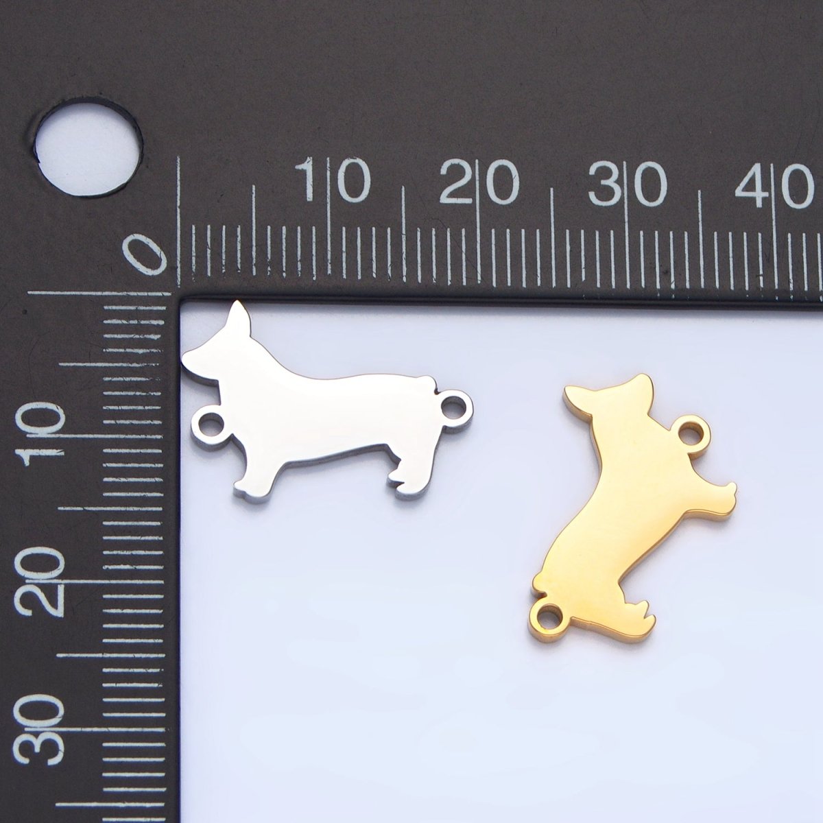 Stainless Steel Dog Pet Minimalist Connector in Gold & Silver | F272