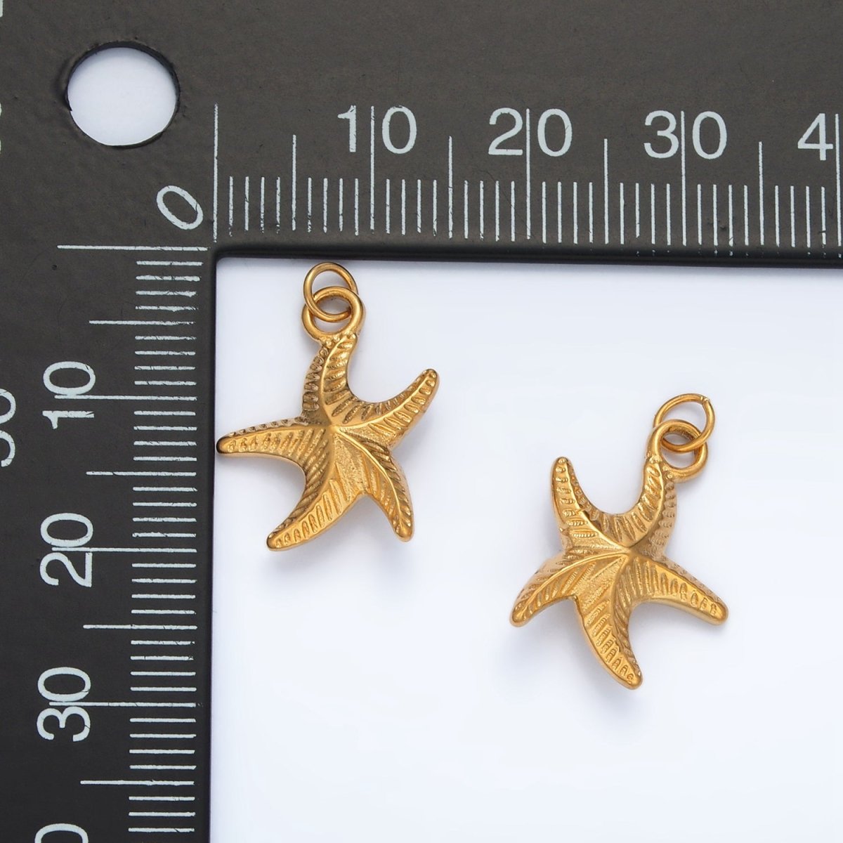 Stainless Steel Dotted Starfish Ocean Charm | P1047 - DLUXCA