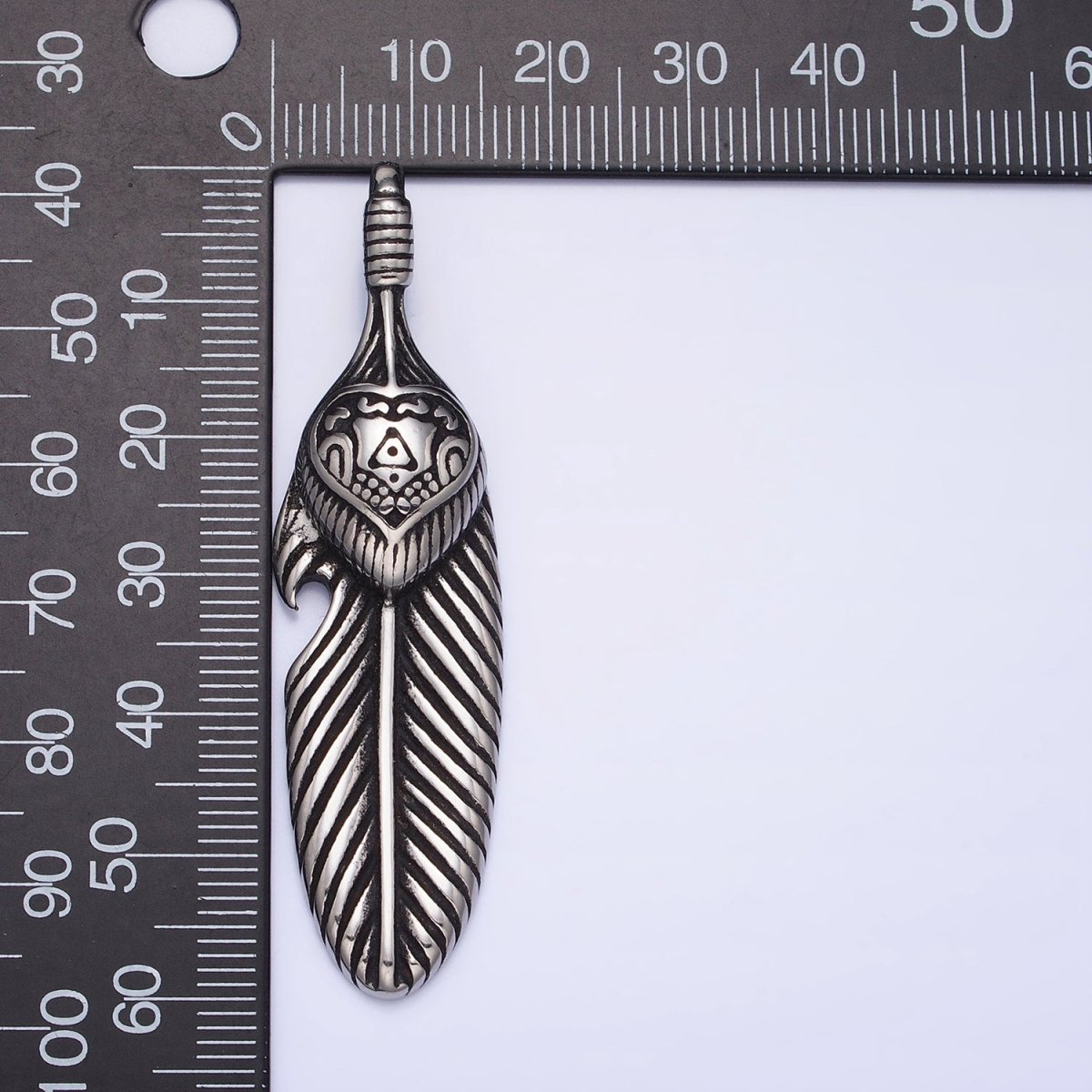 Stainless Steel Double Sided Heart Engraved Natural Leaf Silver, Gold Pendant | P-1139