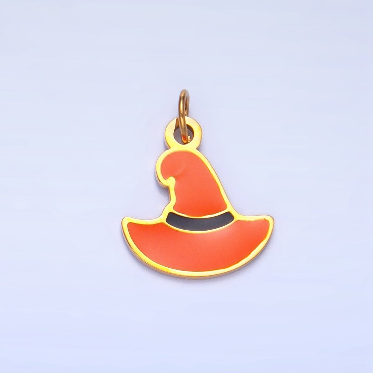Stainless Steel Enamel Witch Hat Halloween Holiday Charm | P1530 - DLUXCA