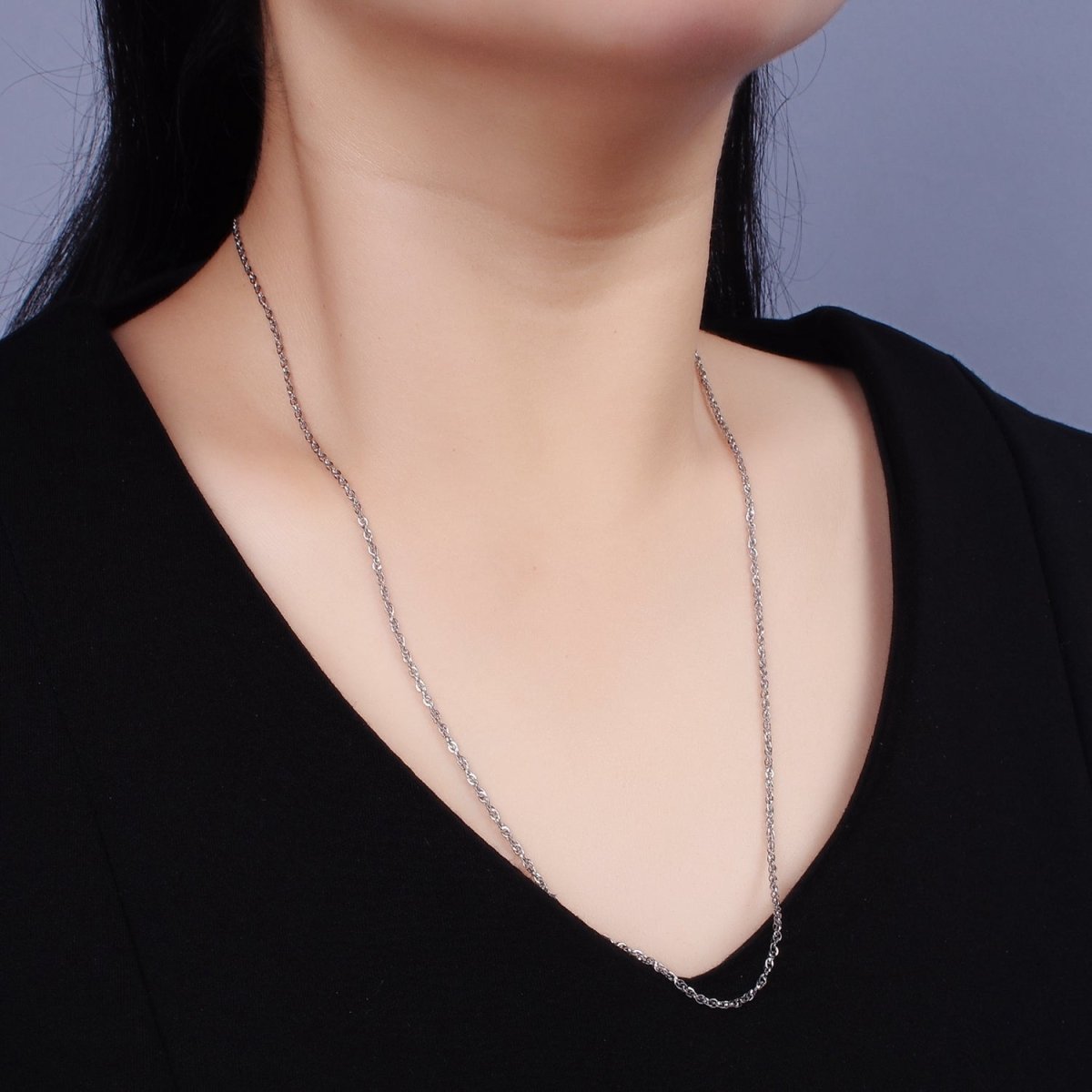 Stainless Steel Espiga Wheat Chain - Beautifully Unique - Double Cable Chain Necklace 23.6 inch | WA-2363 WA-2406