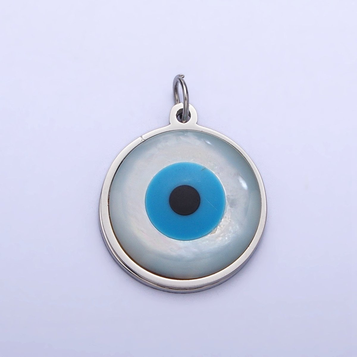 Stainless Steel Evil Eye Add-On Round Charm in Gold & Silver | P-1220