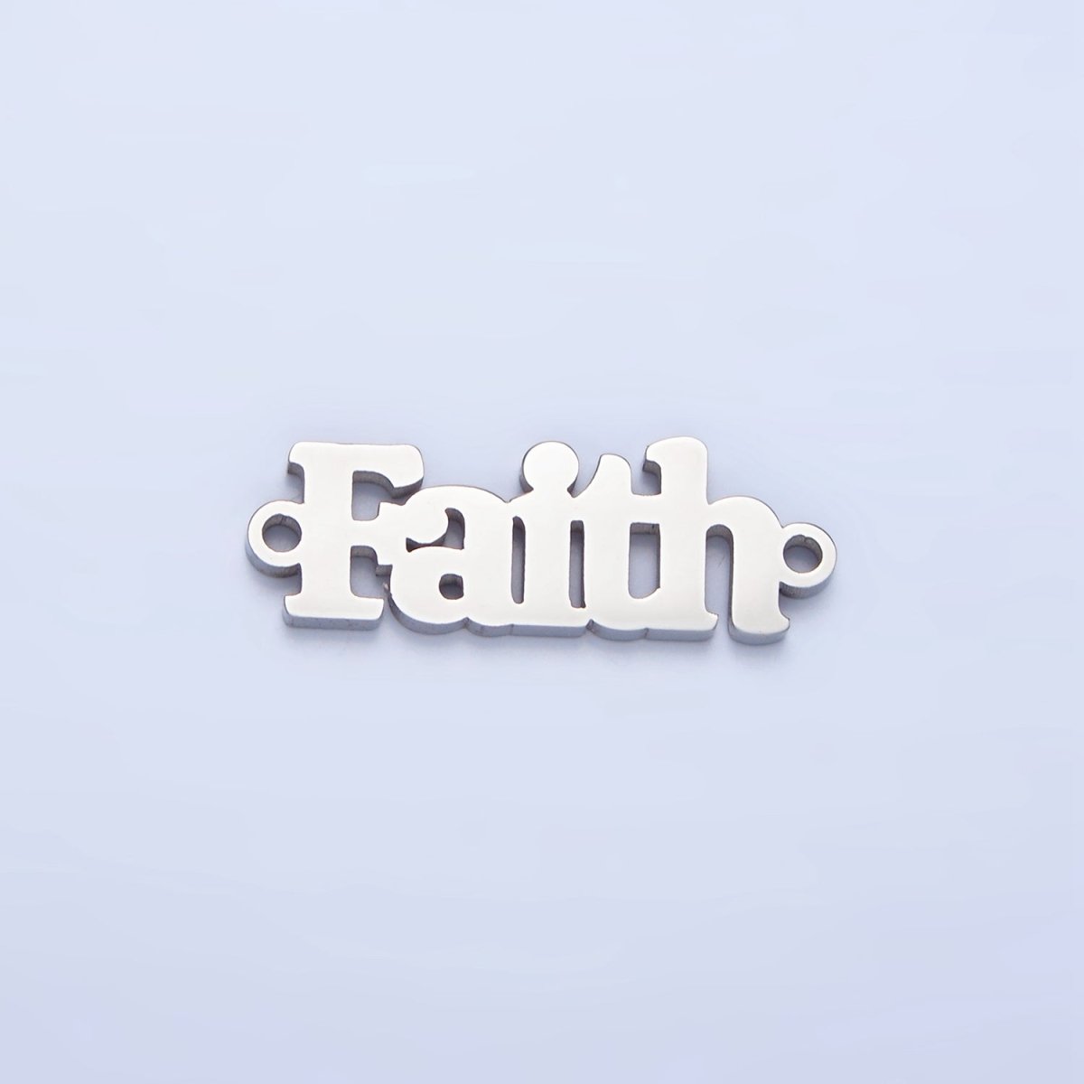 Stainless Steel "Faith" Word Charm Connector in Gold & Silver | F-436