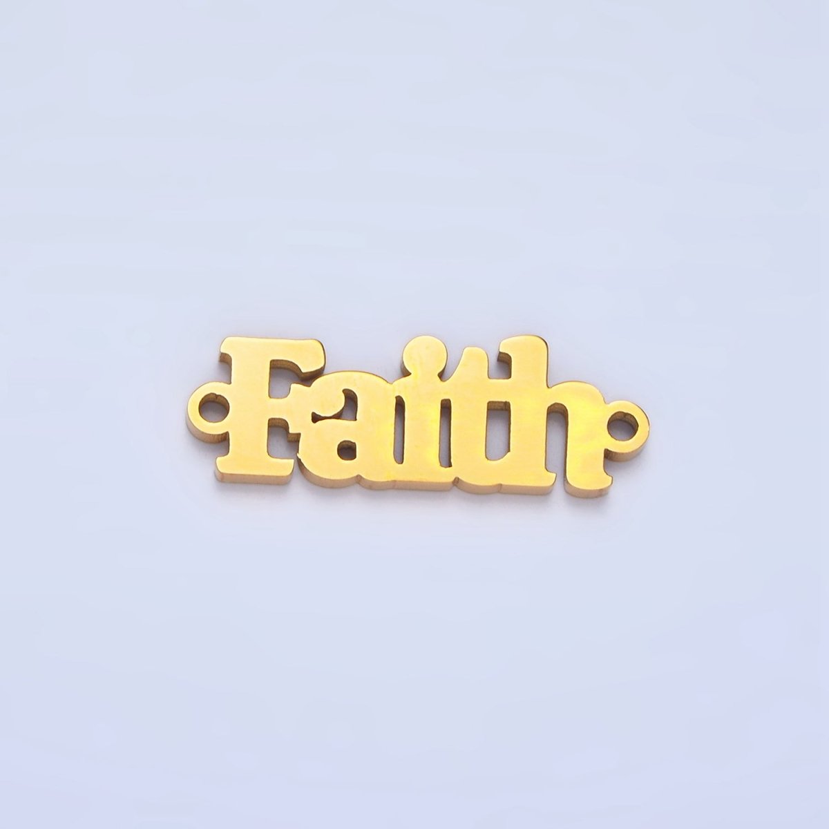 Stainless Steel "Faith" Word Charm Connector in Gold & Silver | F-436