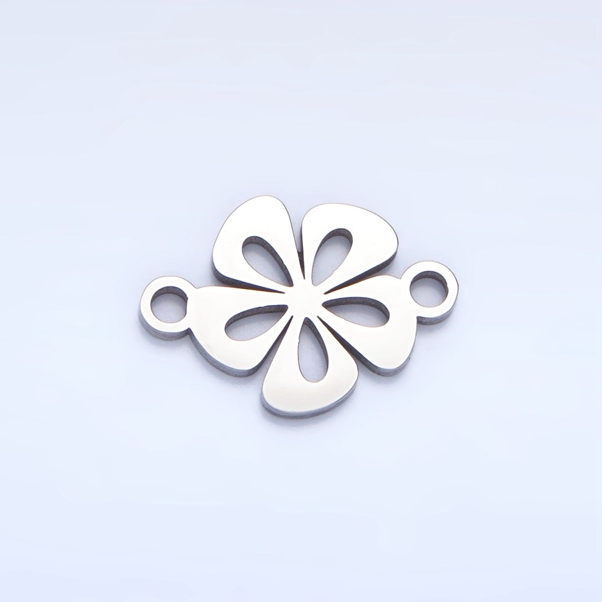 Stainless Steel Floral Tropical Hibiscus Flower Charm Connector in Gold & Silver | G-458