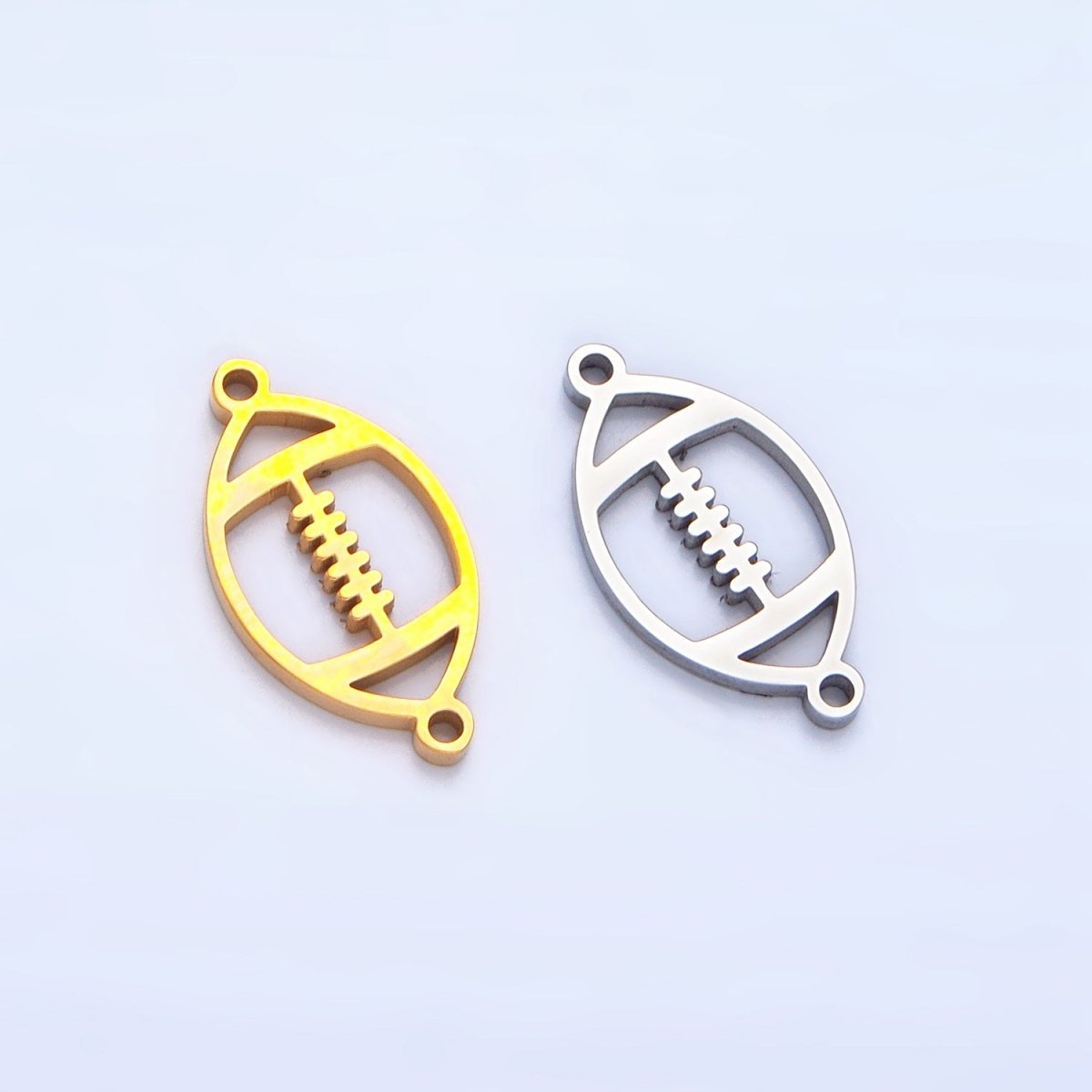 Stainless Steel Football Sports Charm Connector in Gold & Silver | G-463