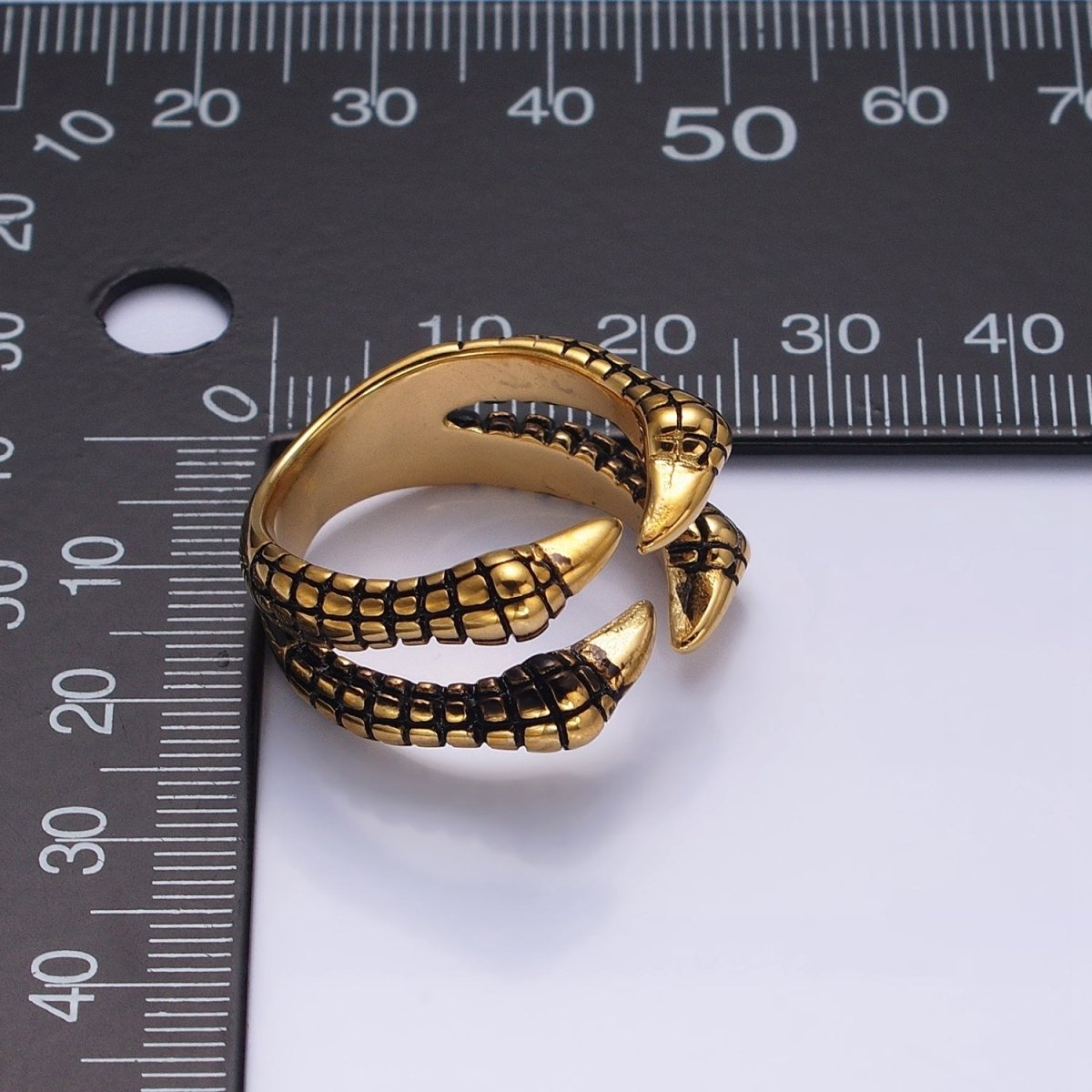 Stainless Steel Four Scaled Claws Gold Statement Rings | O-1565 O-1566