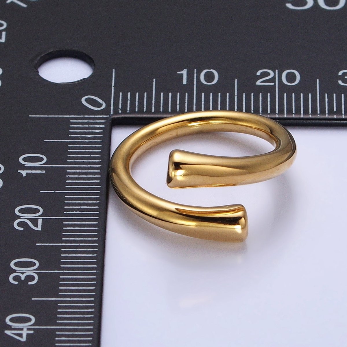 Stainless Steel Geometric Claw Minimalist Open Band Ring in Gold & Silver | O-1758~O-1764