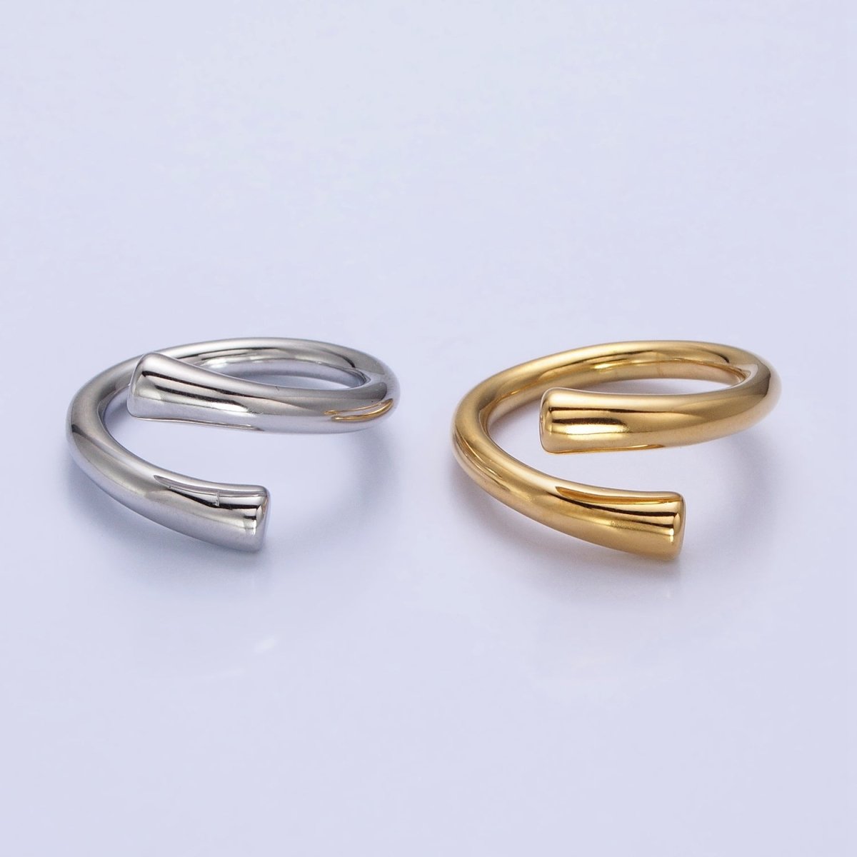 Stainless Steel Geometric Claw Minimalist Open Band Ring in Gold & Silver | O-1758~O-1764