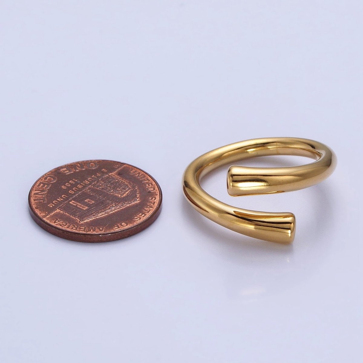 Stainless Steel Geometric Claw Minimalist Open Band Ring in Gold & Silver | O-1758~O-1764