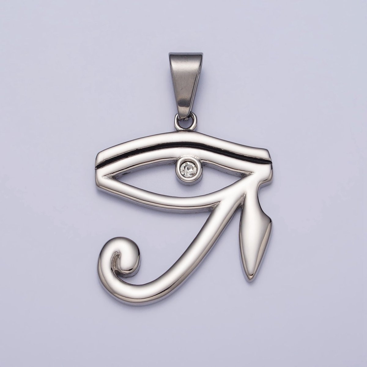 Stainless Steel Geometric Evil Eye CZ Protection Pendant in Gold & Silver | P-1107