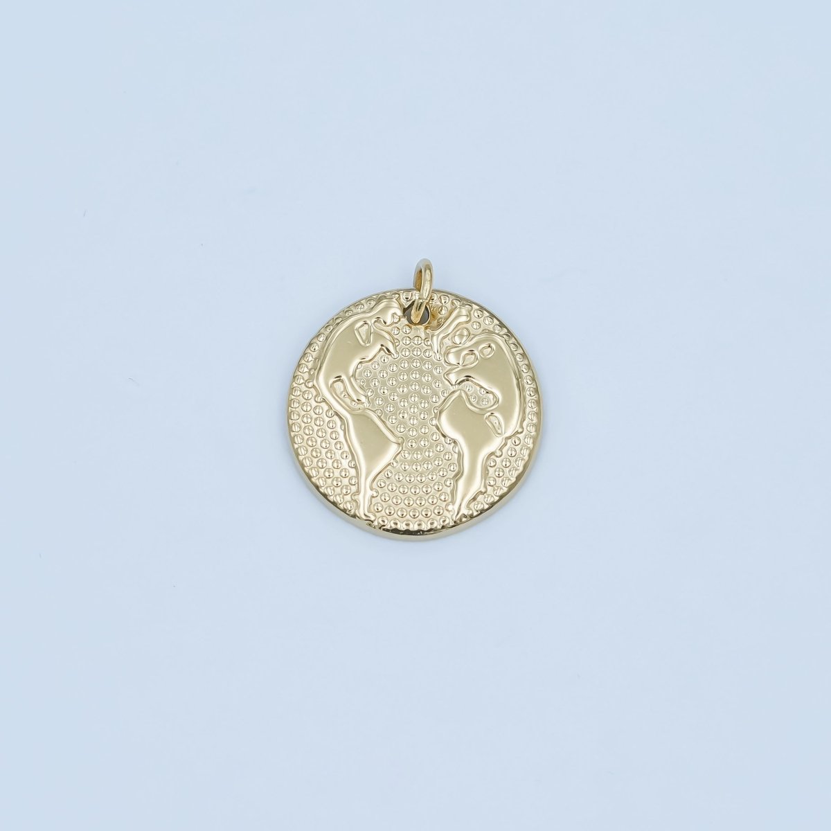 Stainless Steel Globe World Map Dotted Round Charm | P618 - DLUXCA