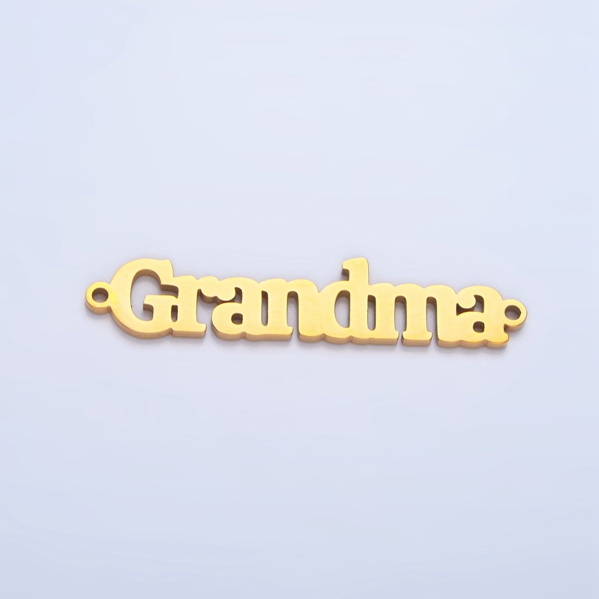 Stainless Steel "Grandma" Script Minimalist Connector in Gold & Silver | G456