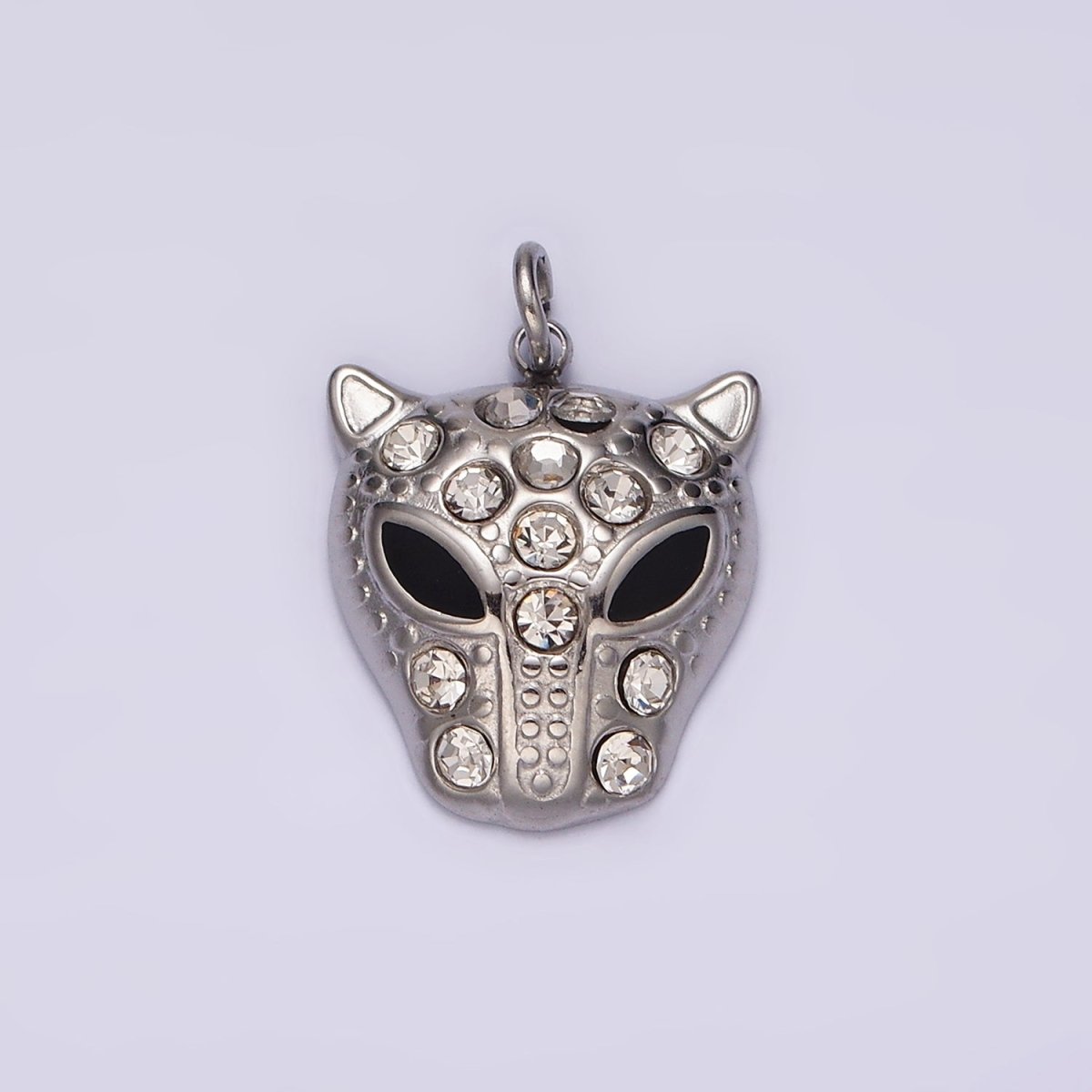 Stainless Steel Green, Black Eyed Panther Animal CZ Dotted Charm in Gold & Silver | P-678 ~P-681